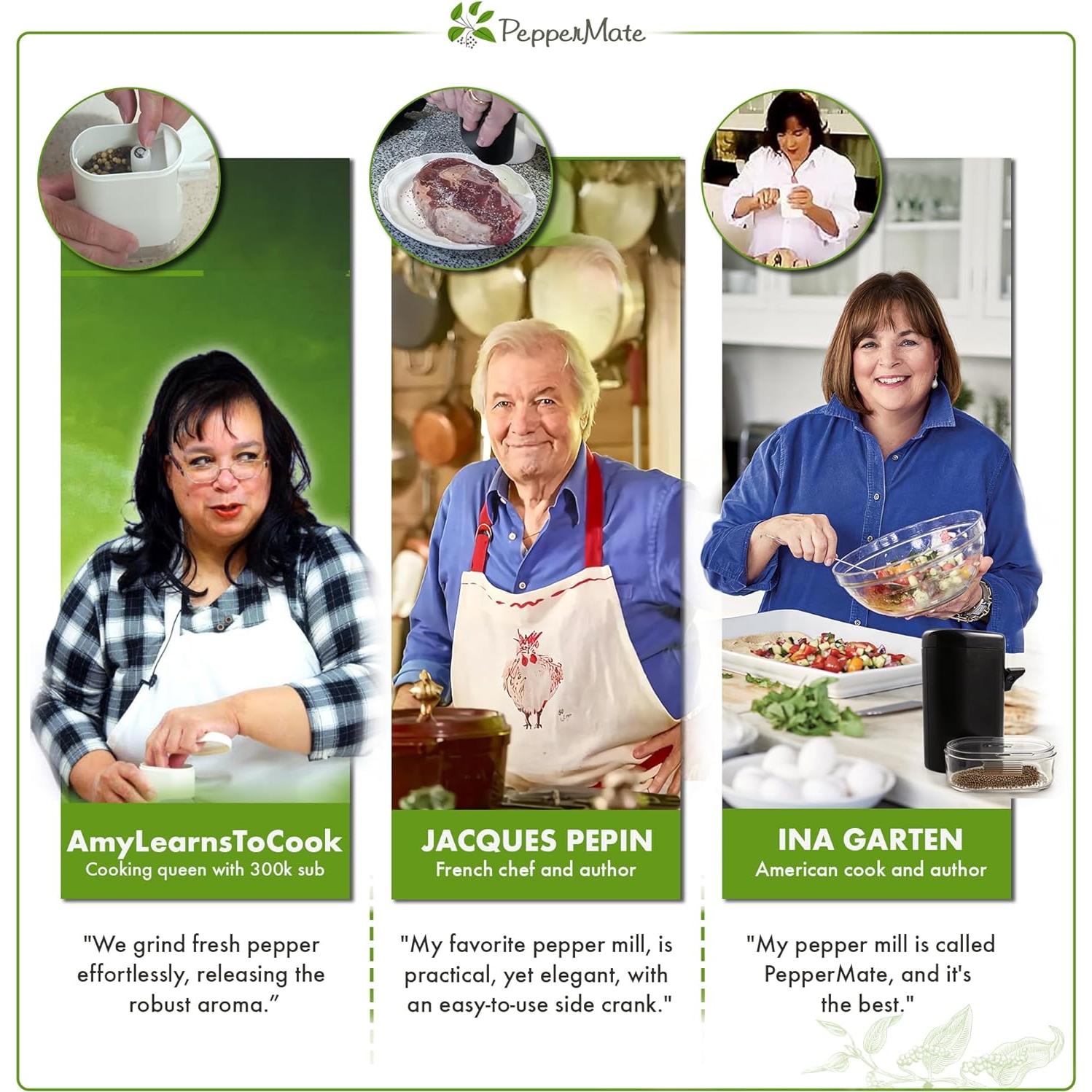 Molino de Pimienta Manual PepperMate 14 cm Ajustable Cerámica Aqua