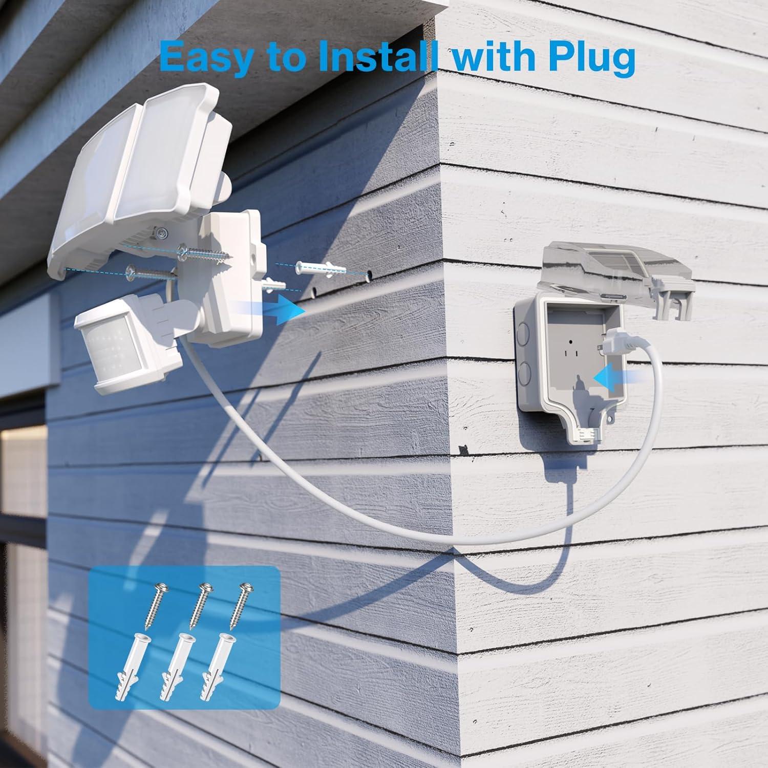 Luz de Inundación Exterior Olafus 75W con Sensor de Movimiento