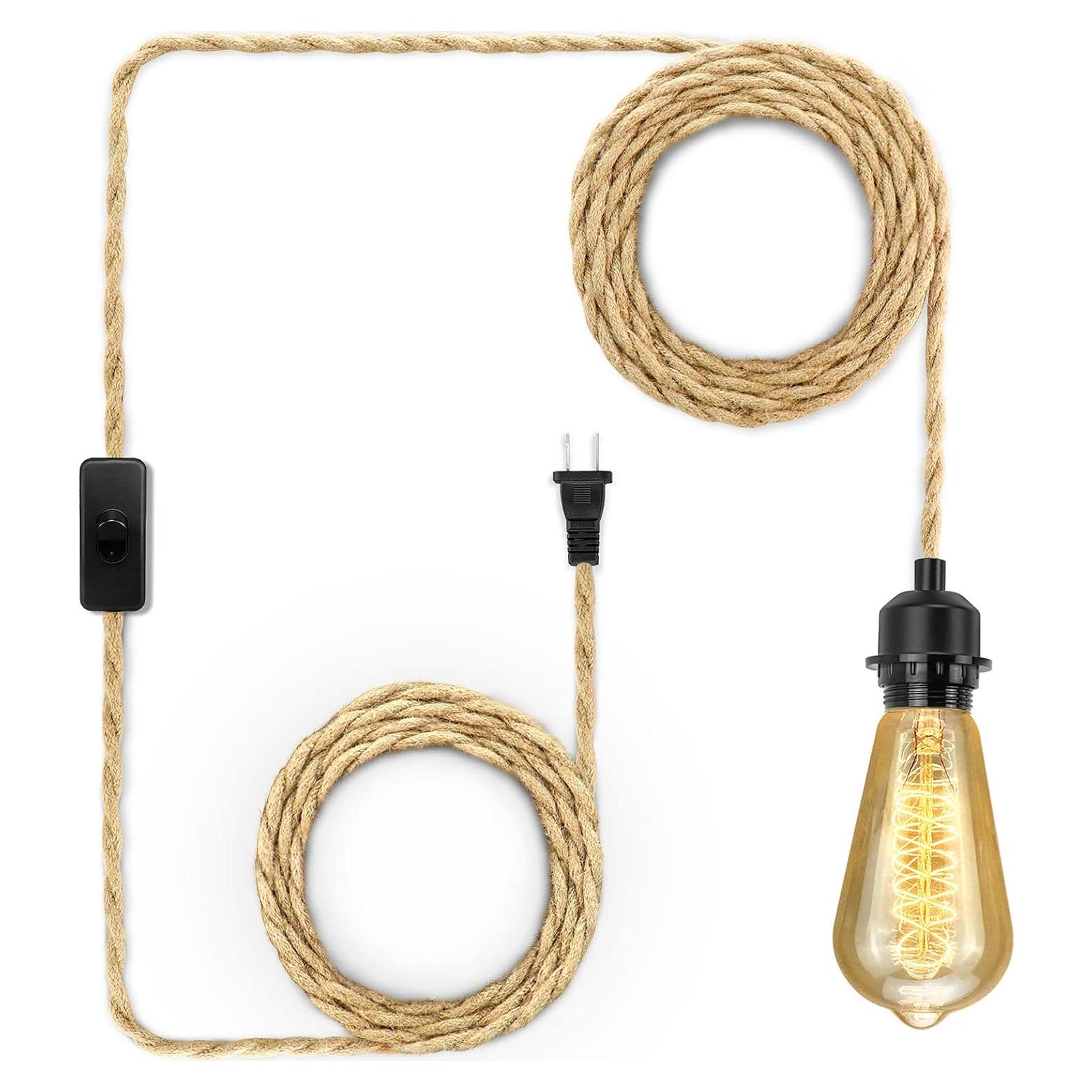 Cordón de luz colgante enchufable LYOOWNG 4.57 m E26/E27