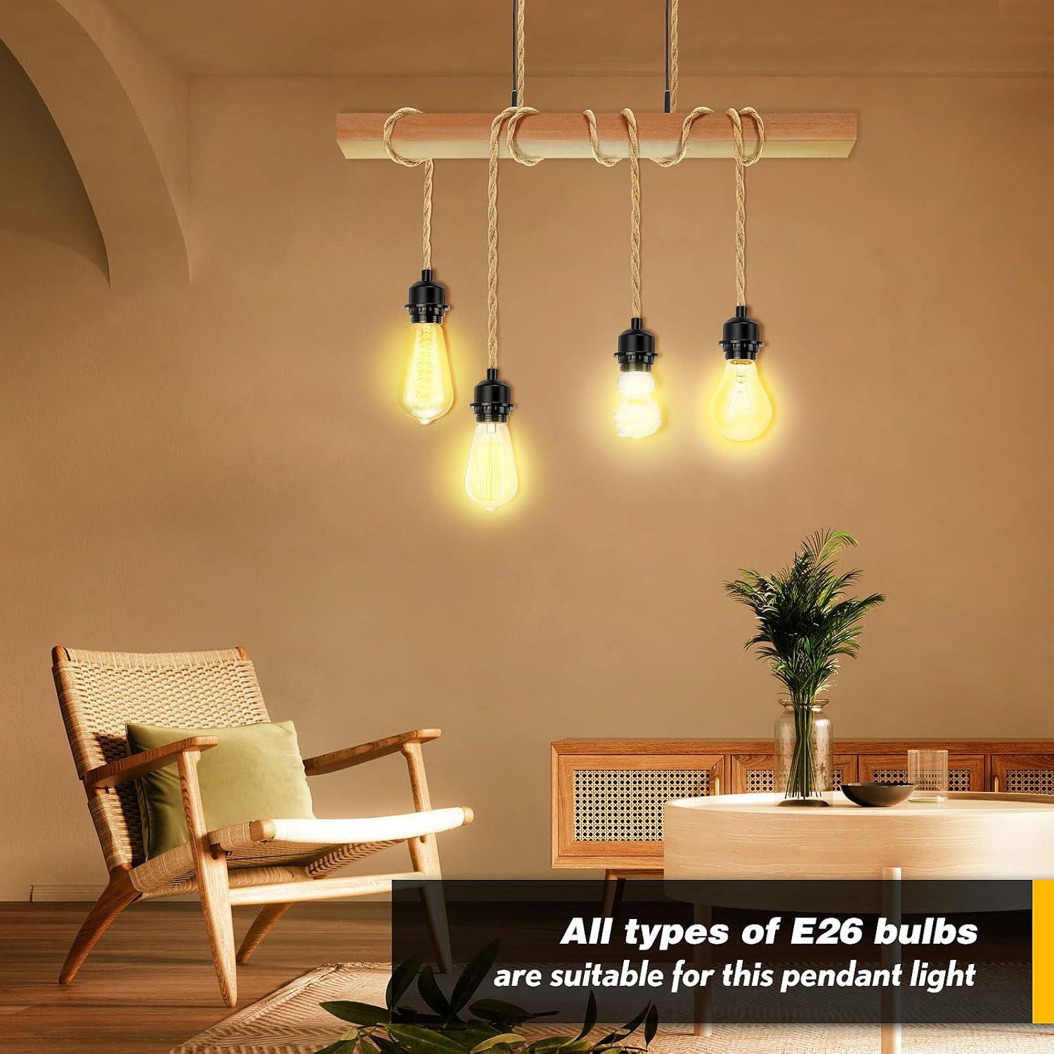 Cordón de luz colgante enchufable LYOOWNG 4.57 m E26/E27