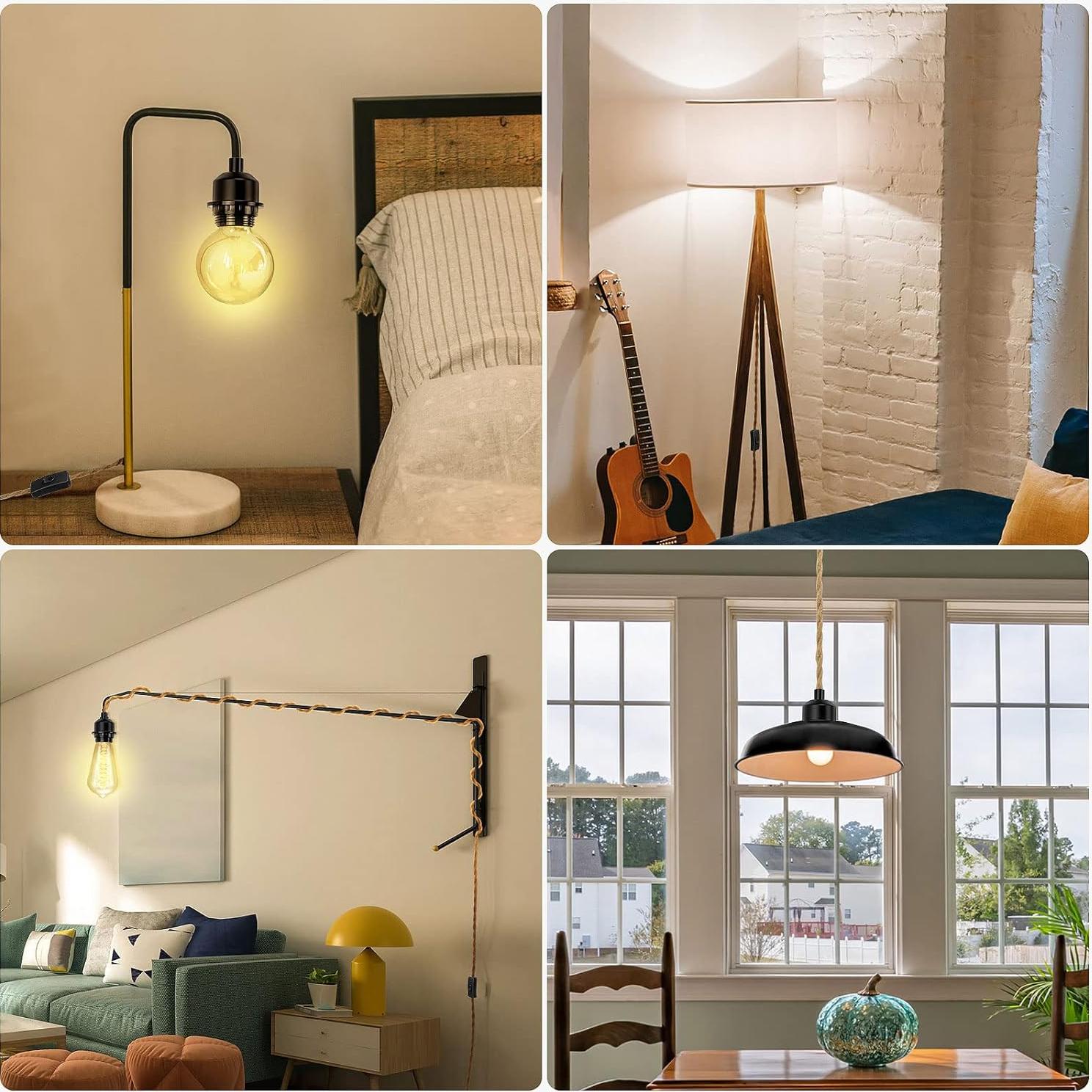 Cordón de luz colgante enchufable LYOOWNG 4.57 m E26/E27