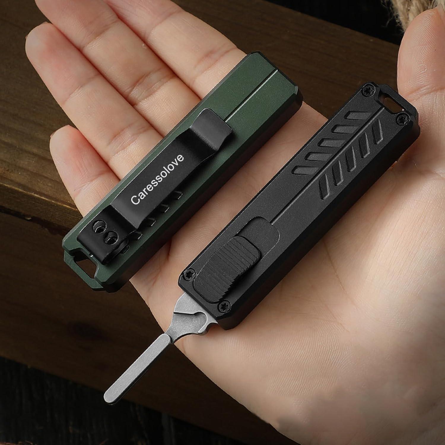 Cuchillo Utility Retráctil Automático Caressolove 11cm Negro