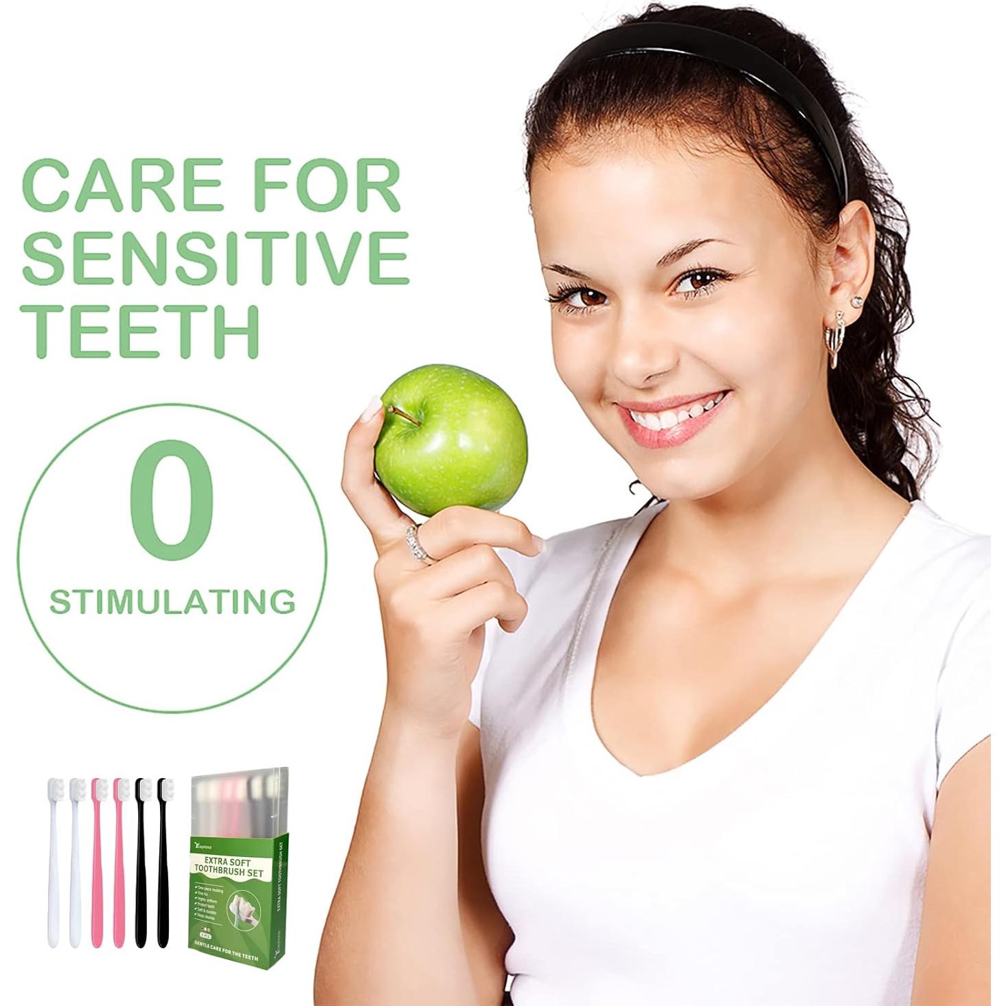 Cepillo de Dientes Extra Suave EasyHonor - 6 Unidades para Encías Sensibles