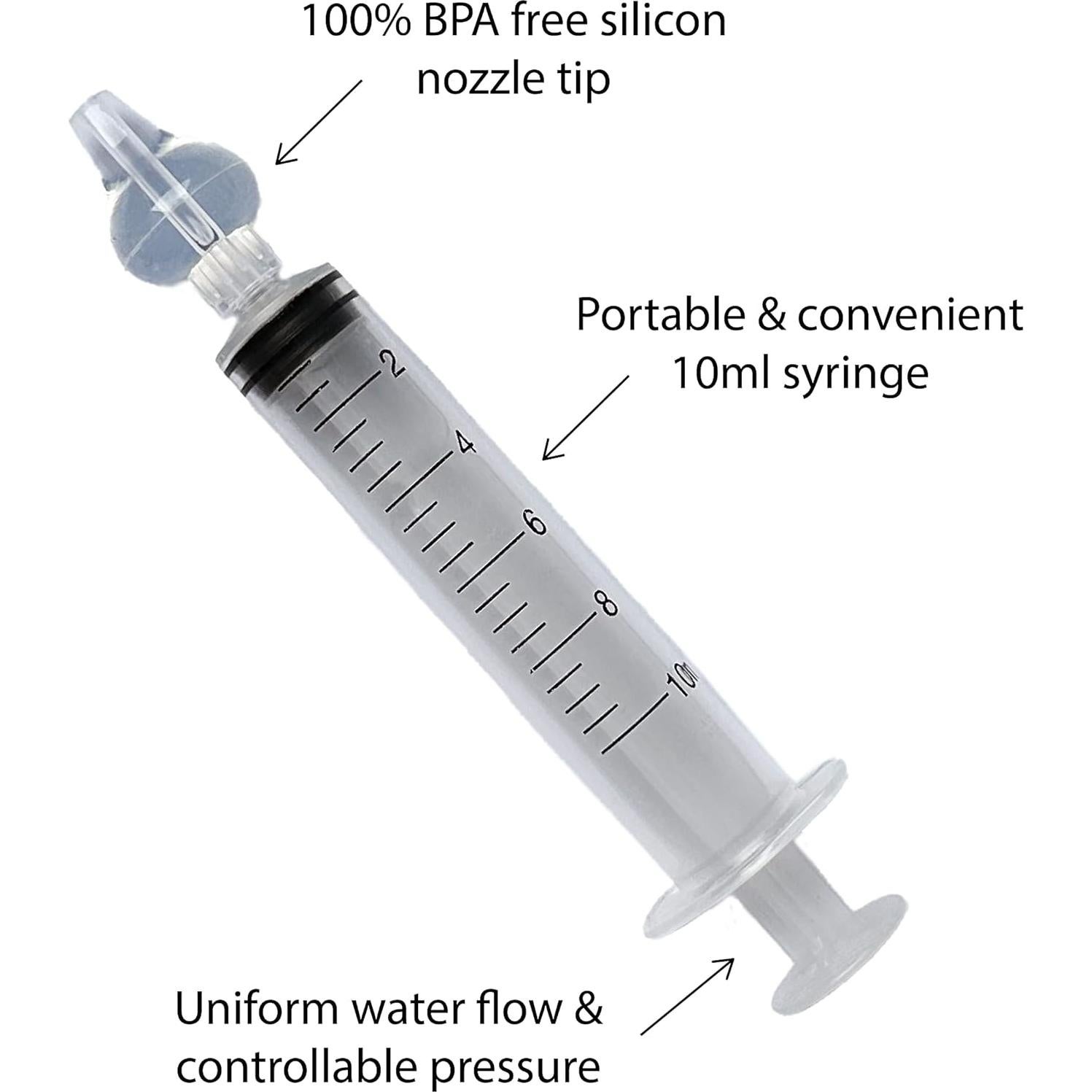 Aspirador Nasal para Bebé NAUSH - Jeringa 10ml Silicona BPA Free