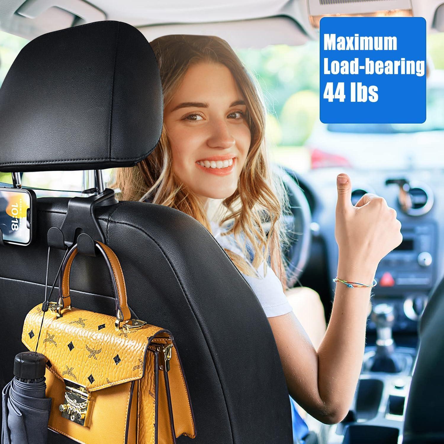 Ganchos para Reposacabezas de Coche MTGOCHA 2 en 1 Negro