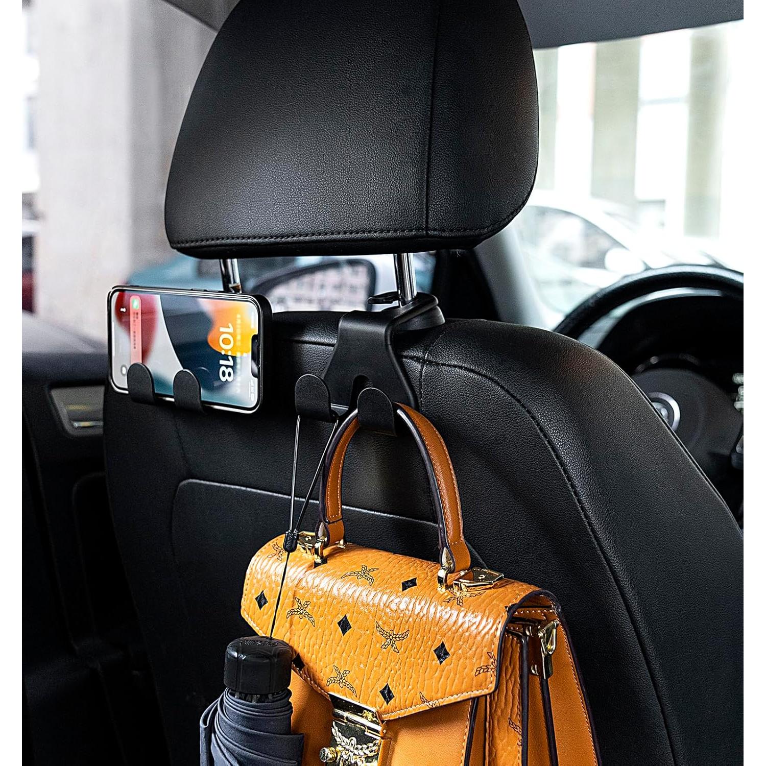 Ganchos para Reposacabezas de Coche MTGOCHA 2 en 1 Negro