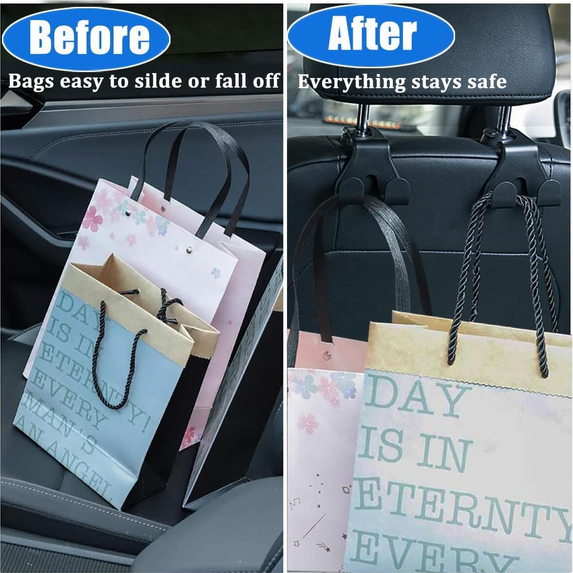 Ganchos para Reposacabezas de Coche MTGOCHA 2 en 1 Negro