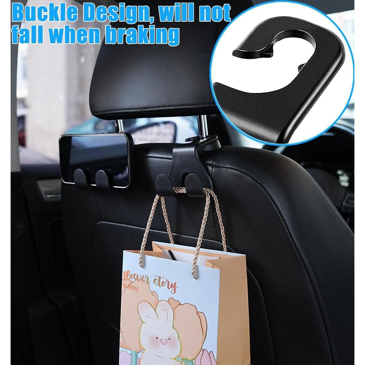 Ganchos para Reposacabezas de Coche MTGOCHA 2 en 1 Negro