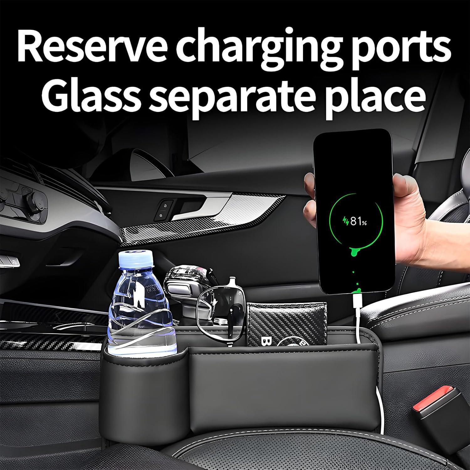 Organizador de Asiento de Coche FASTAGEI Lado Pasajero Cuero