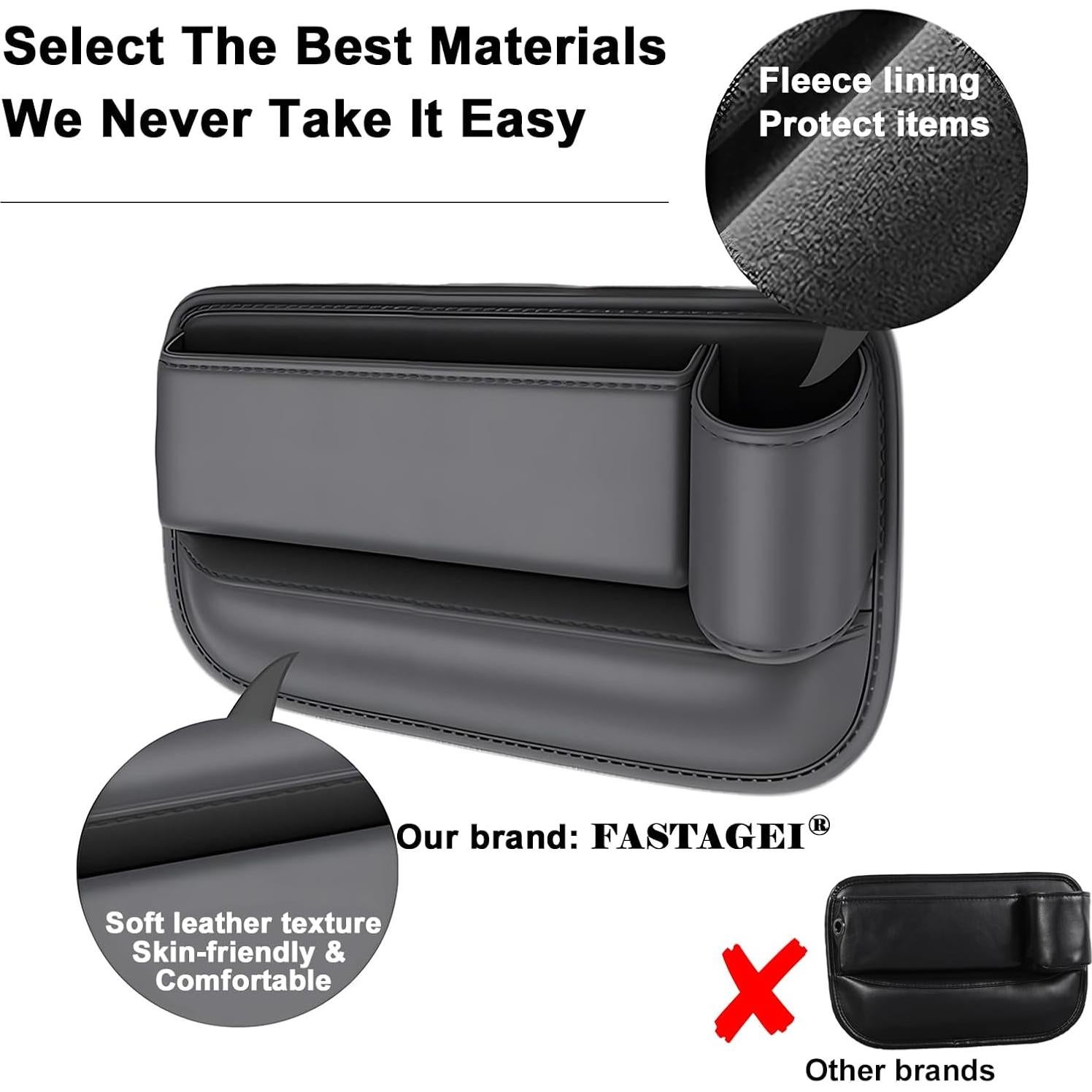 Organizador de Asiento de Coche FASTAGEI Lado Pasajero Cuero