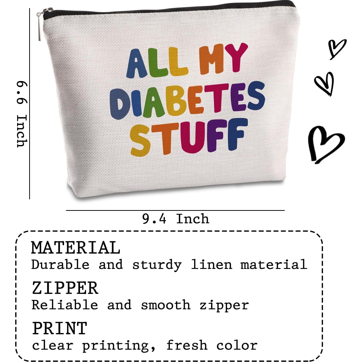 Bolsa de Maquillaje de Viaje para Diabetes - FMB3 - 24.1x17.8 cm