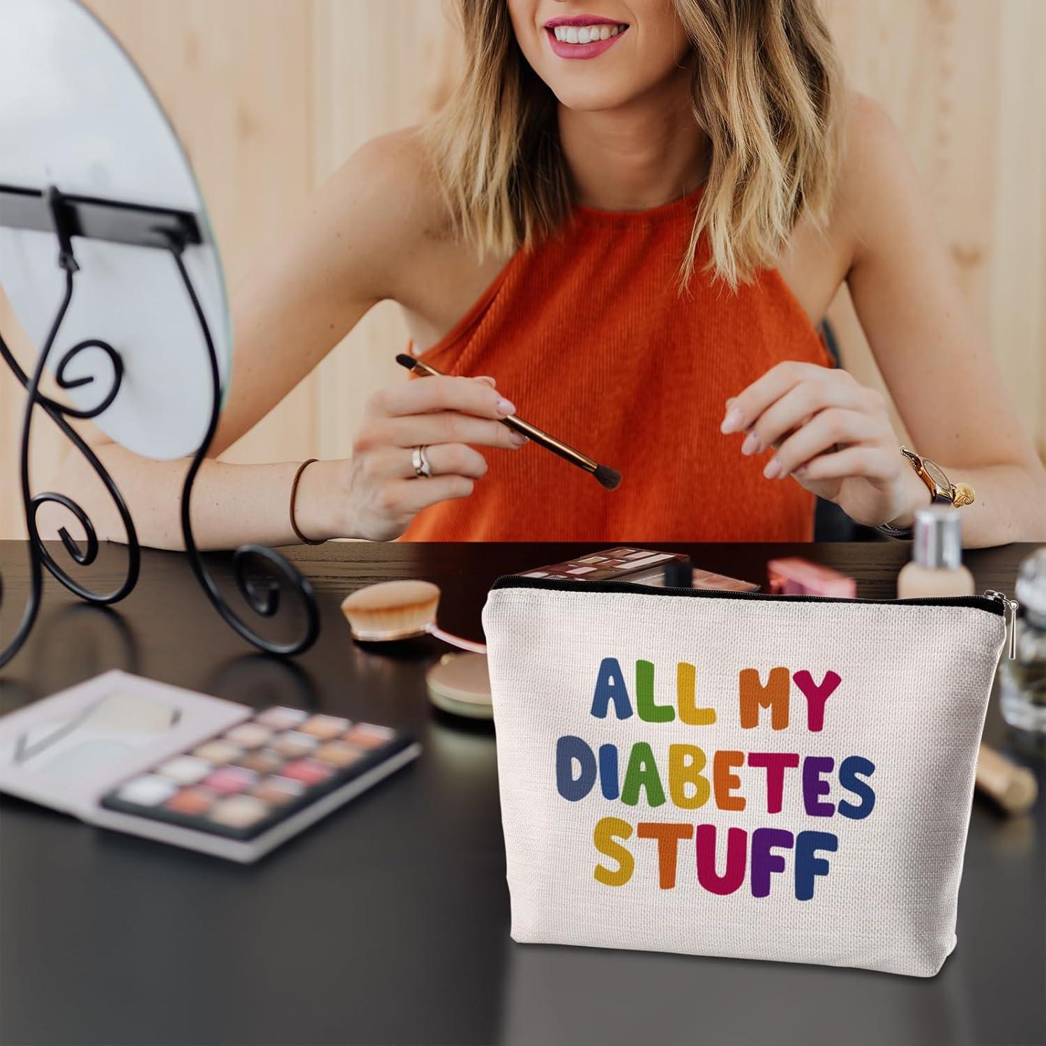 Bolsa de Maquillaje de Viaje para Diabetes - FMB3 - 24.1x17.8 cm