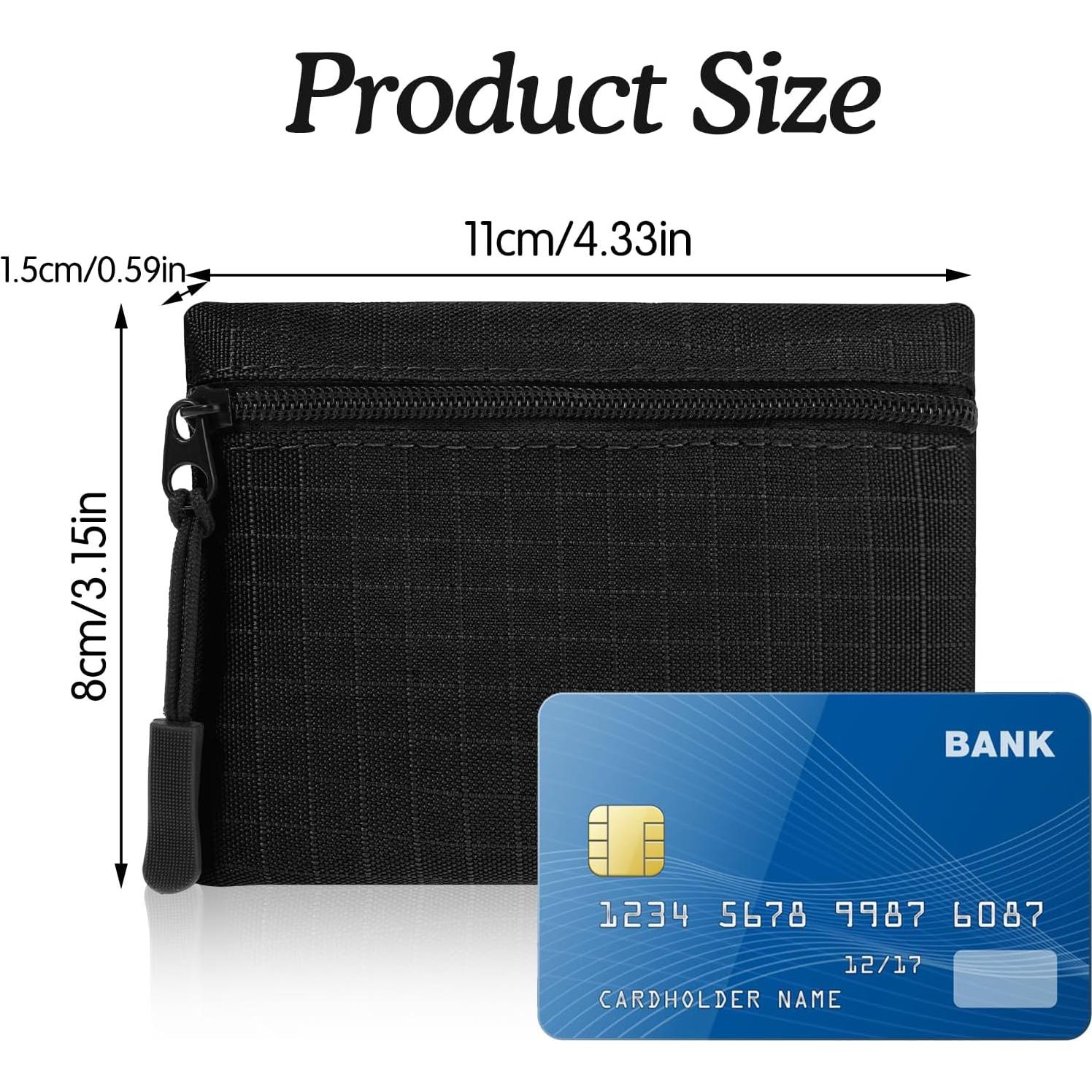 Mini Monedero de Lona Andibro Negro 11x8cm a Prueba de Agua