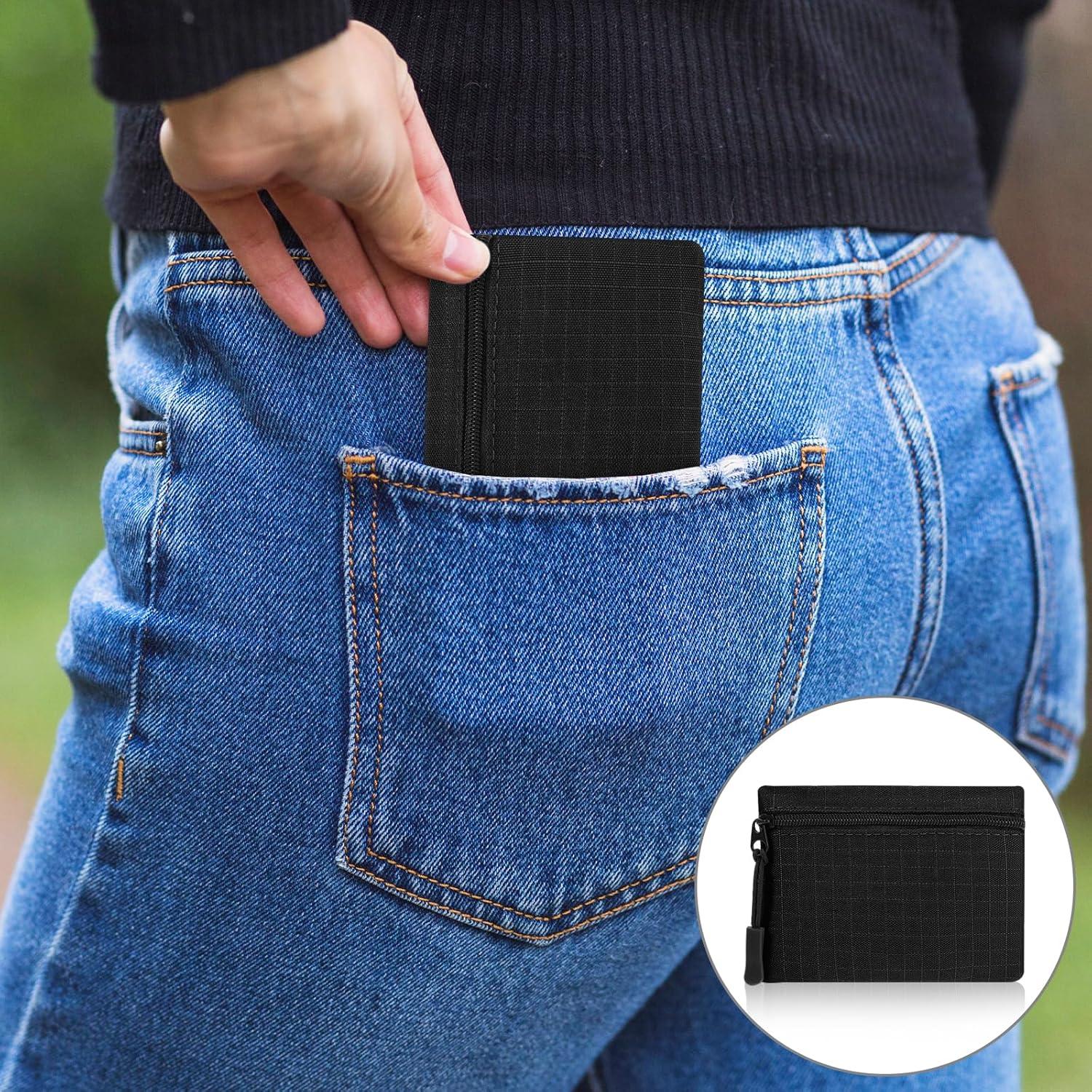 Mini Monedero de Lona Andibro Negro 11x8cm a Prueba de Agua