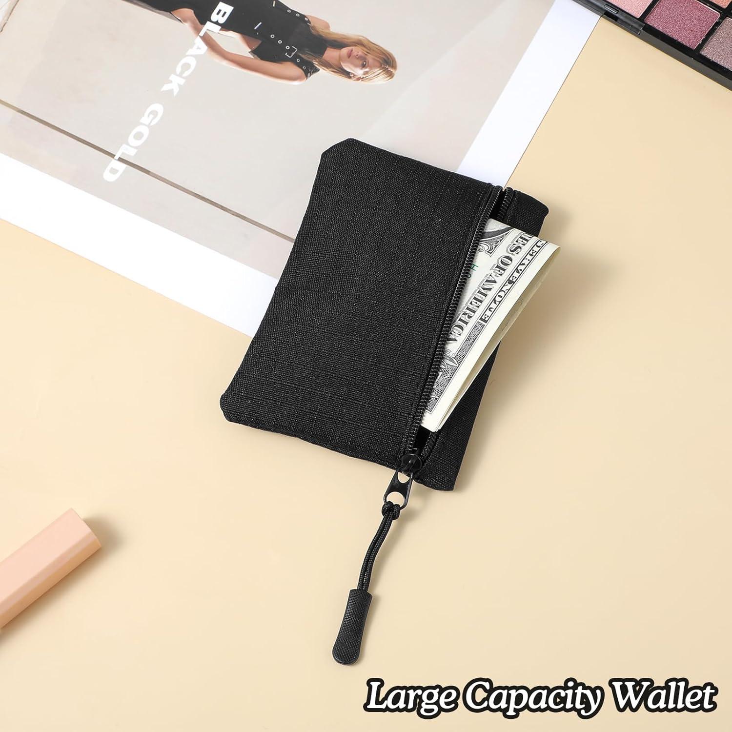 Mini Monedero de Lona Andibro Negro 11x8cm a Prueba de Agua