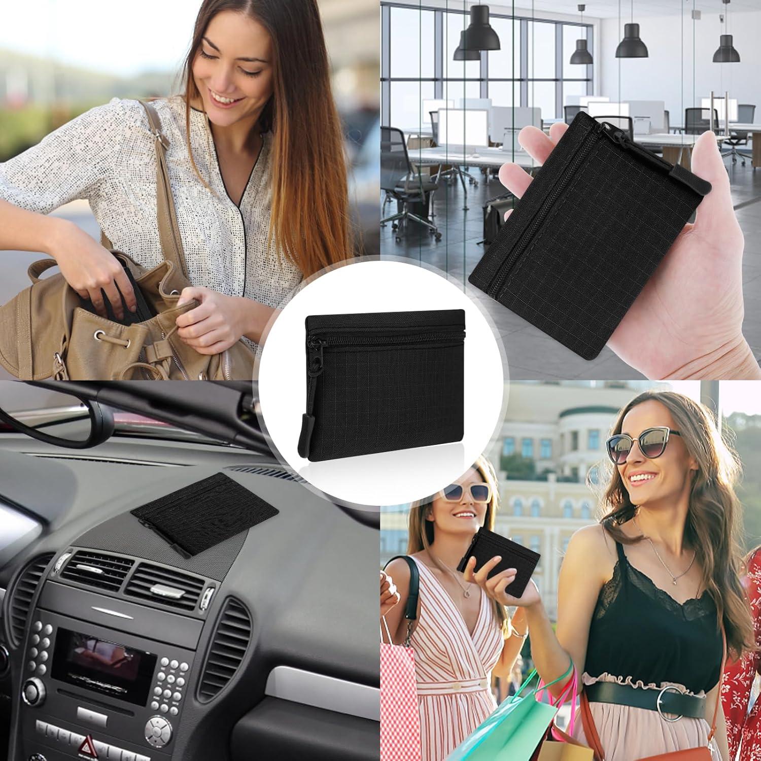 Mini Monedero de Lona Andibro Negro 11x8cm a Prueba de Agua