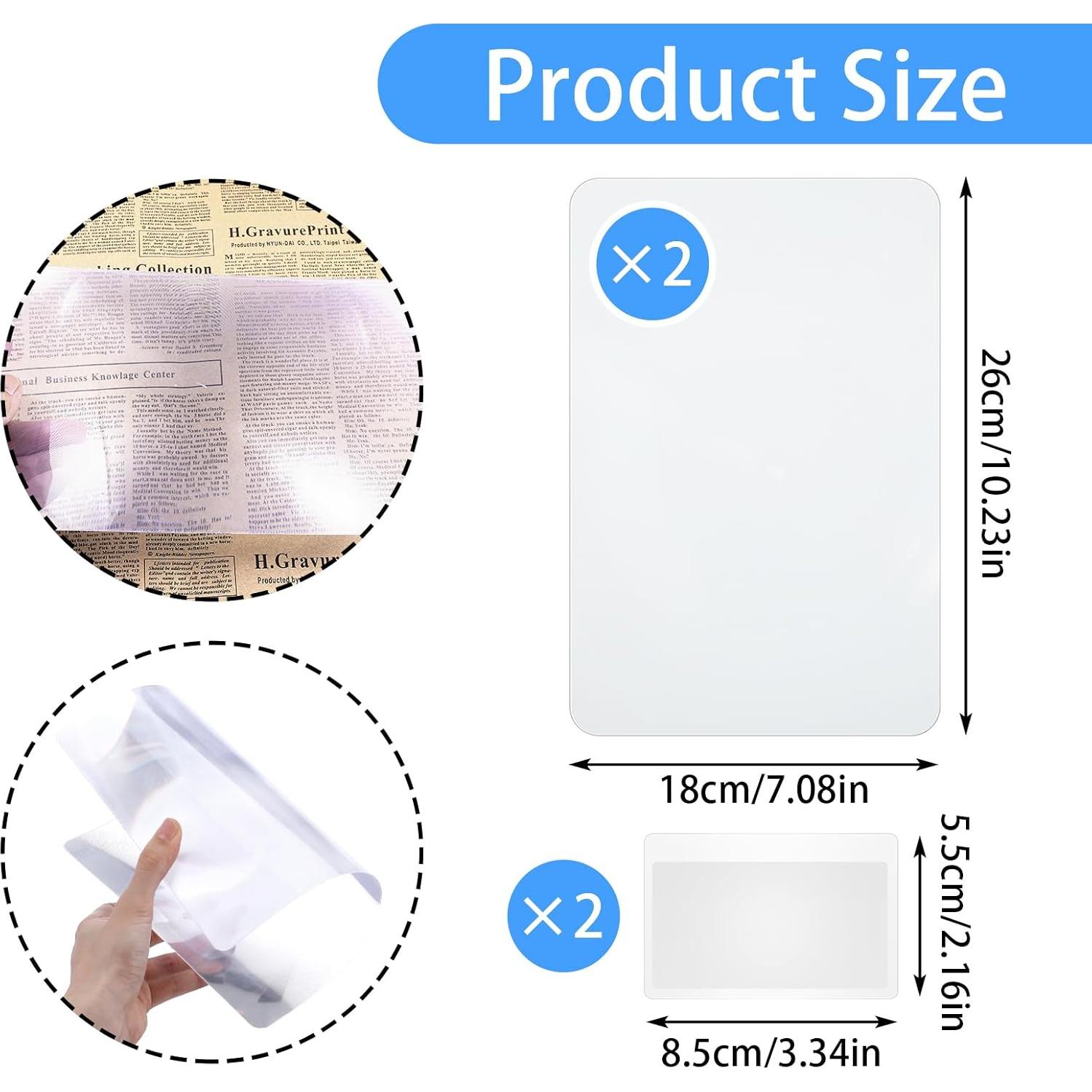 4 Lentes de Aumento Dimeho 3X 5X Lupa Plana para Lectura