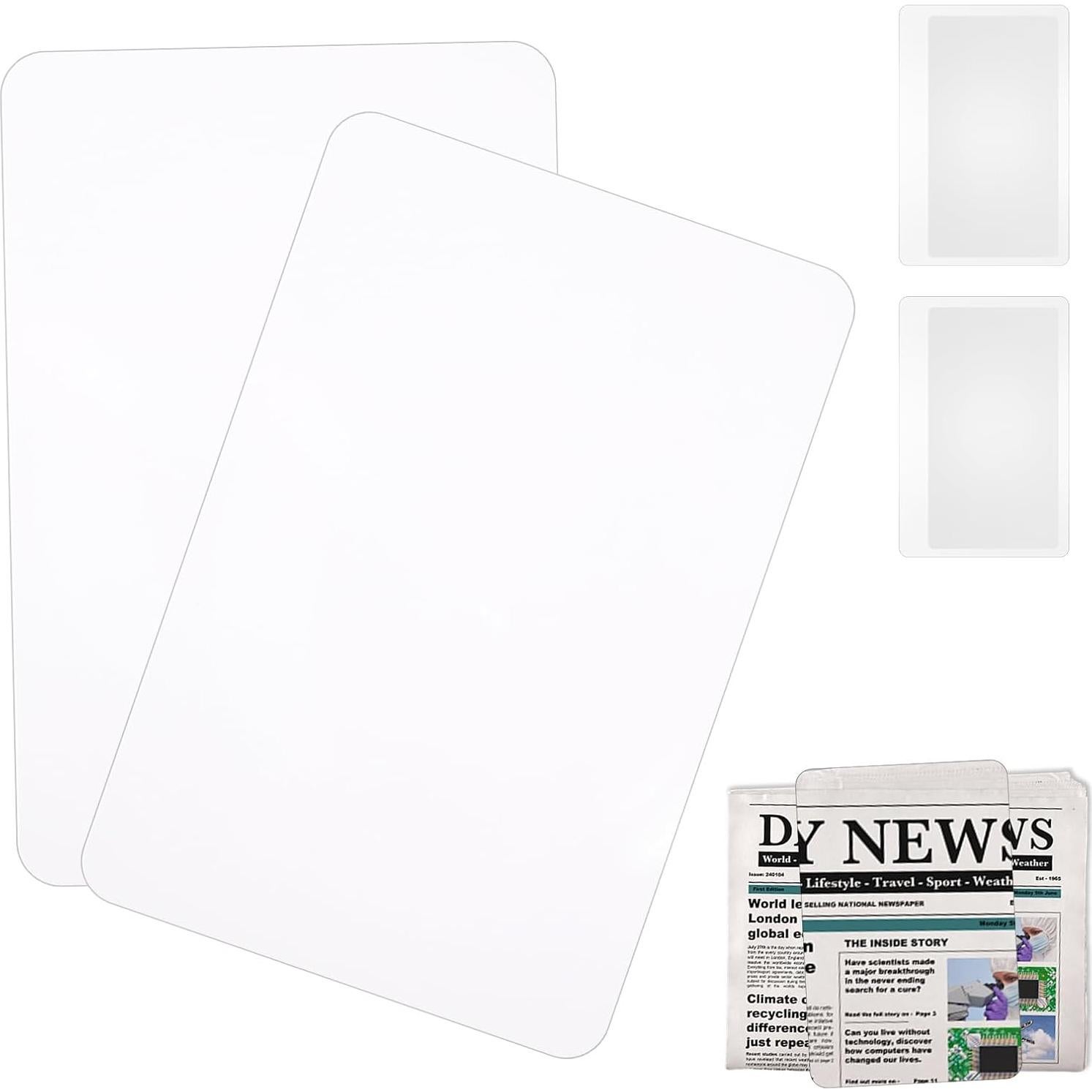 4 Lentes de Aumento Dimeho 3X 5X Lupa Plana para Lectura