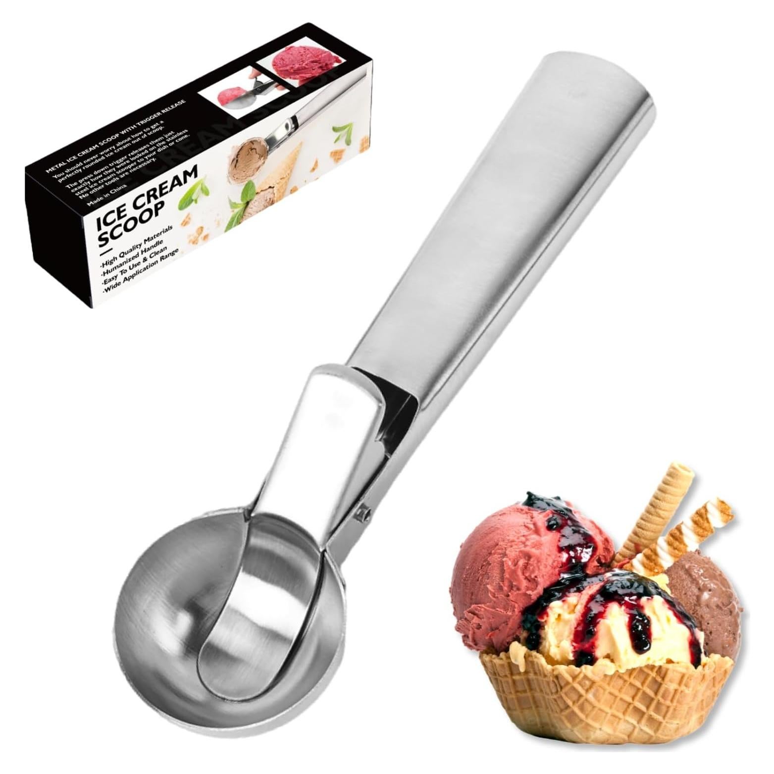 Cucharón de Helado ZKIRON Mediano Acero Inoxidable 60ml