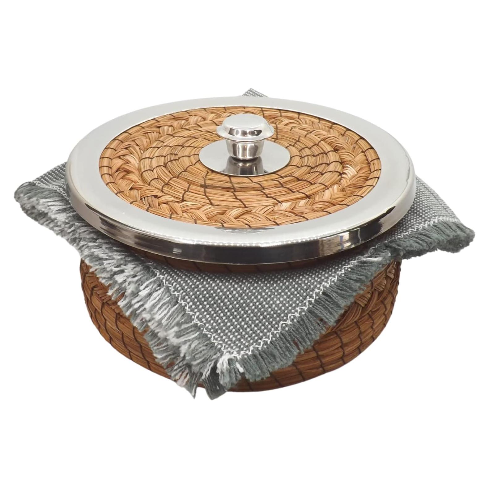 Cesta Calentadora de Tortillas MEXTEQUIL - Hecha a Mano con Agujas de Pino