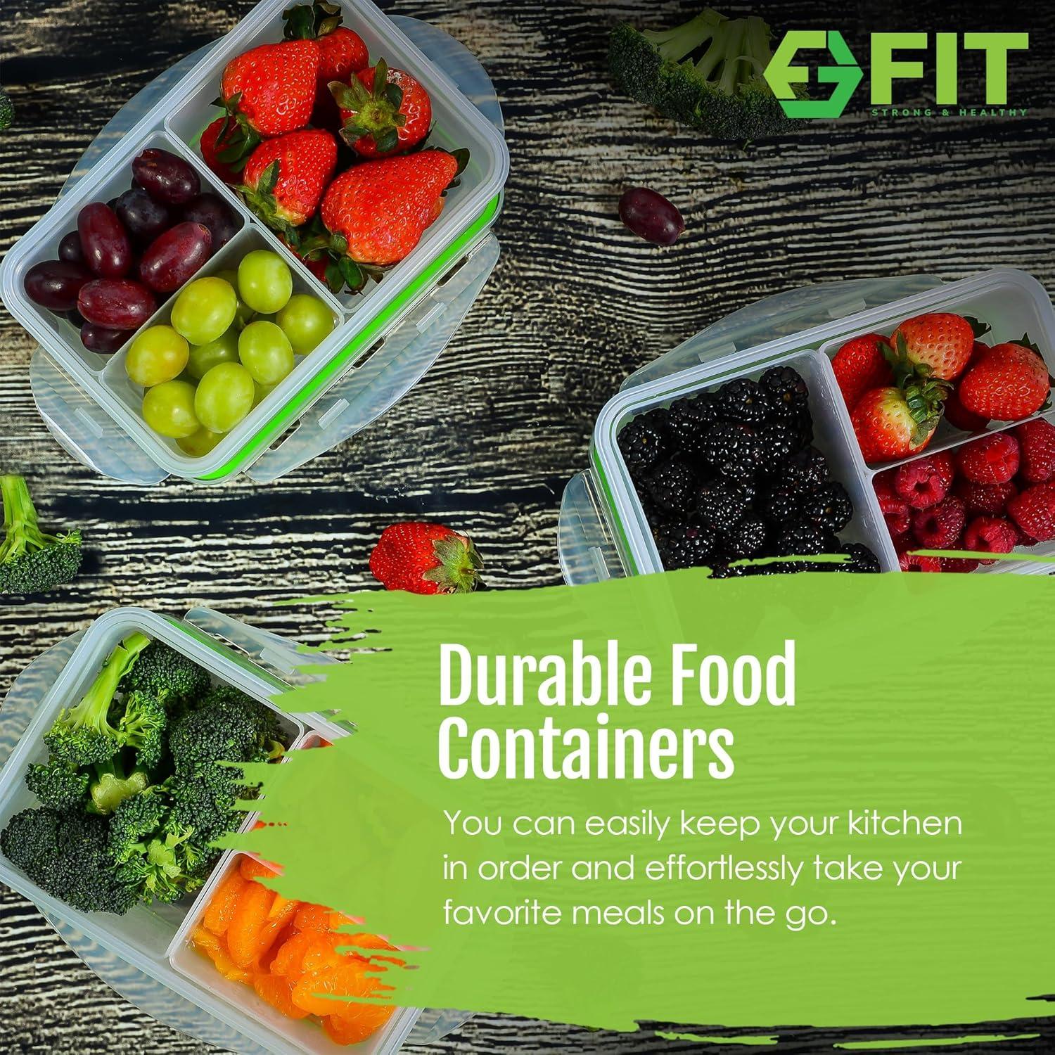 Caja Bento FIT Fuerte y Saludable 39oz - 2 Paquete, Apto Microondas