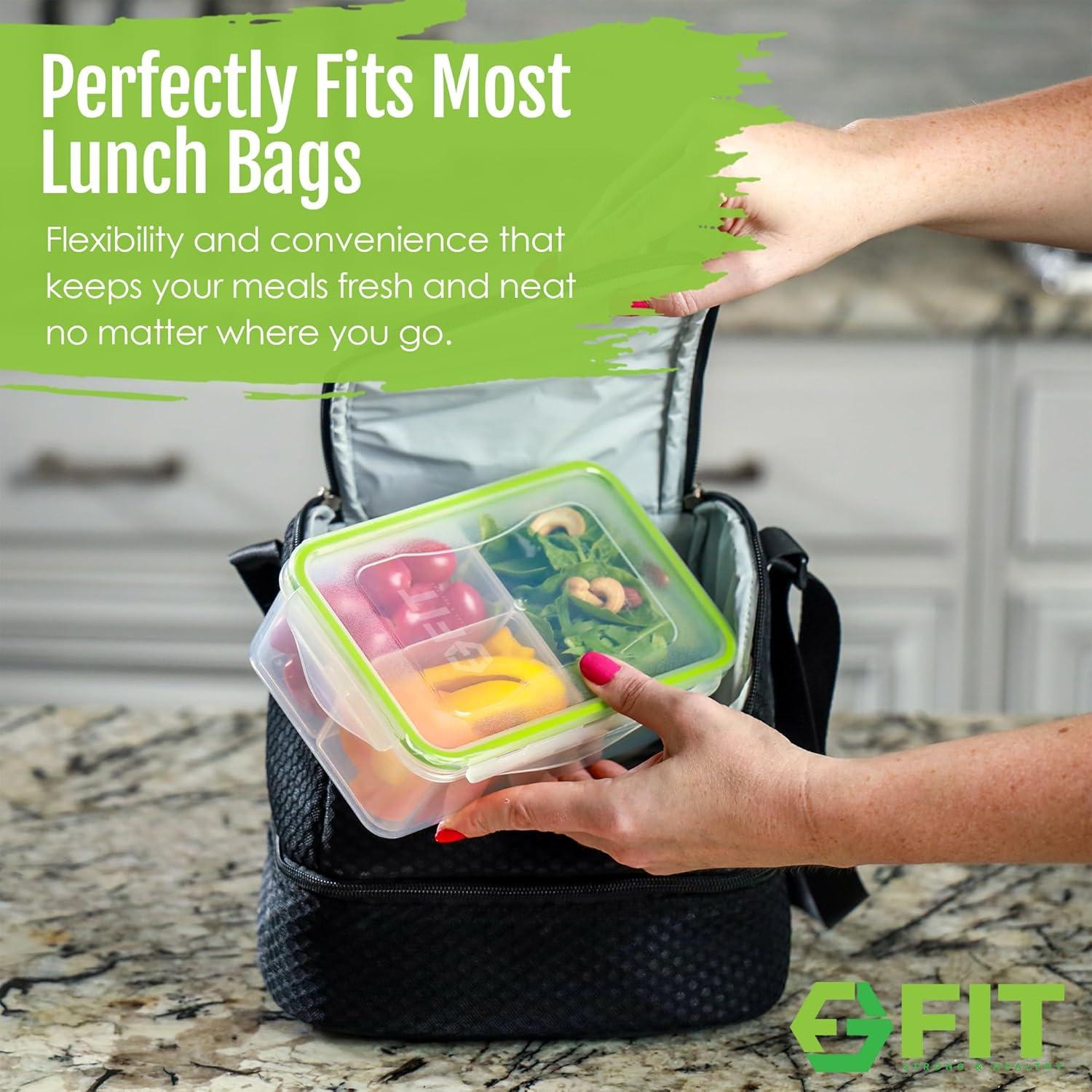 Caja Bento FIT Fuerte y Saludable 39oz - 2 Paquete, Apto Microondas