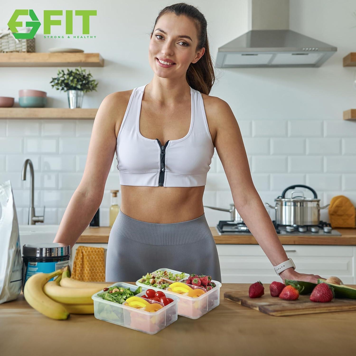 Caja Bento FIT Fuerte y Saludable 39oz - 2 Paquete, Apto Microondas