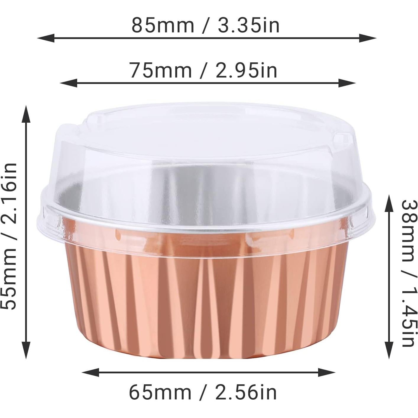 Moldes para Hornear EUSOAR 30pcs 148ml Aluminio con Tapas