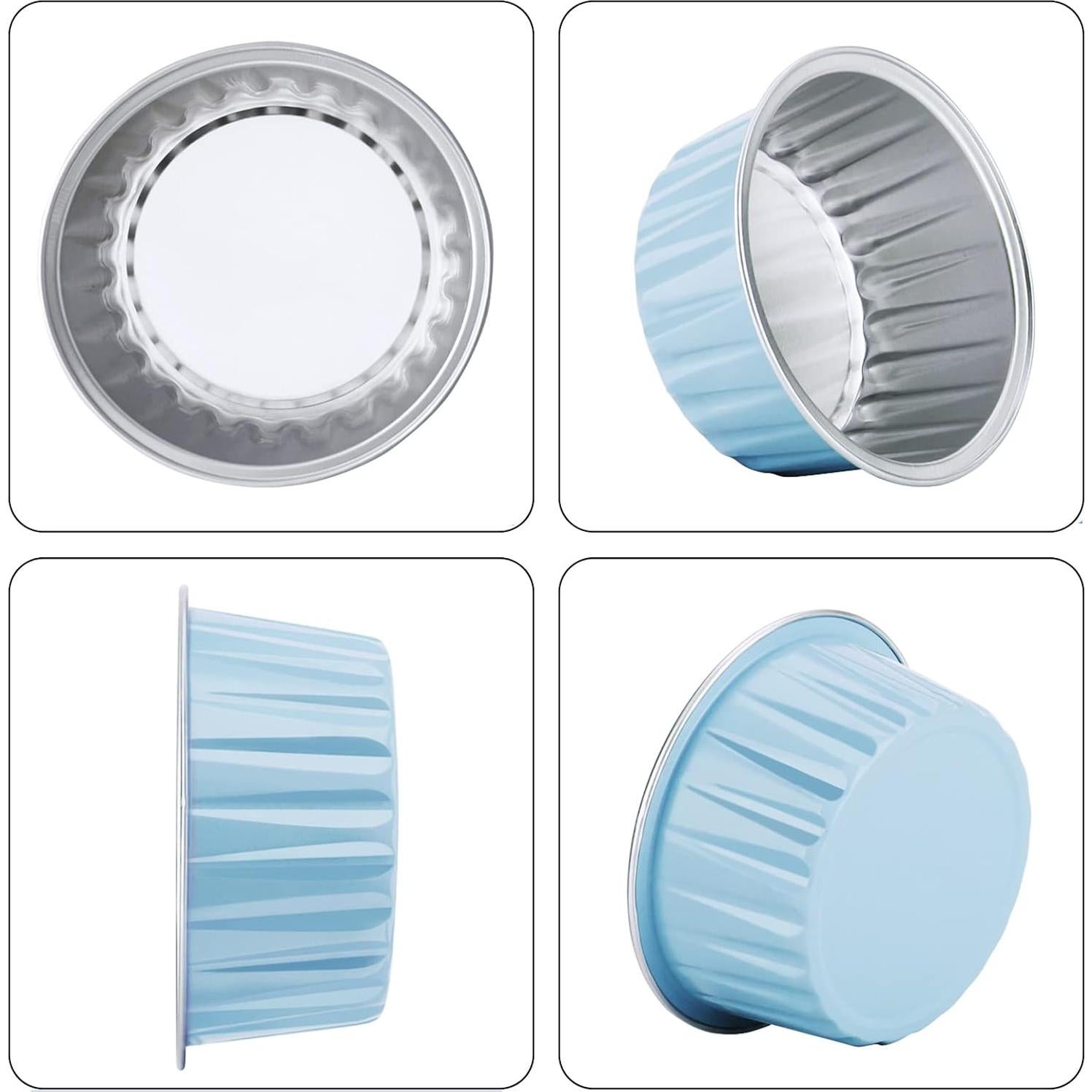 Moldes para Hornear EUSOAR 30pcs 148ml Aluminio con Tapas