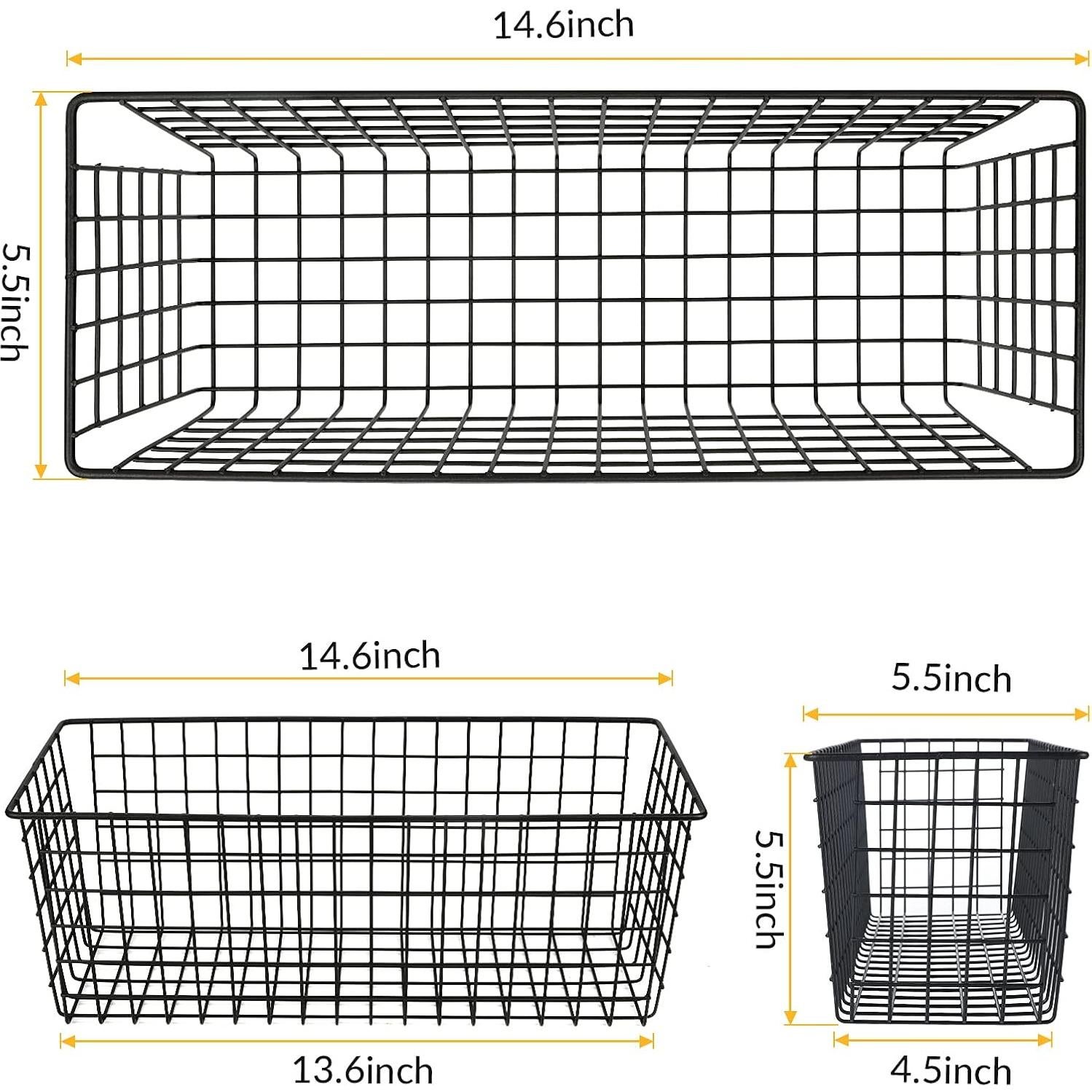 2 Cestas Colgantes de Alambre KINLINK Negros 37x14x14 cm