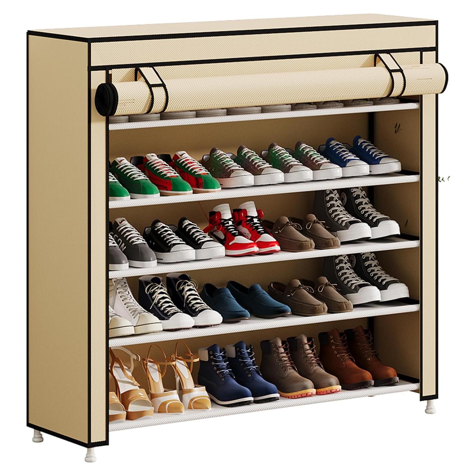 Organizador de Zapatos Calmootey 5 Niveles Beige 25 Pares