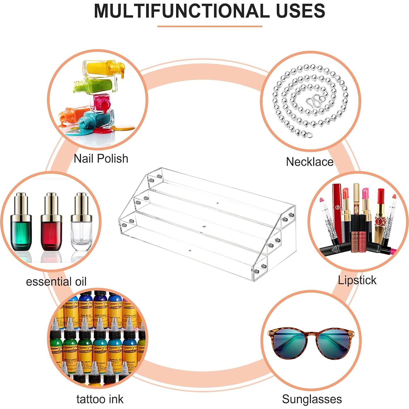 Soporte Organizador de Esmalte de Uñas Acrílico Umirokin 3 Niveles