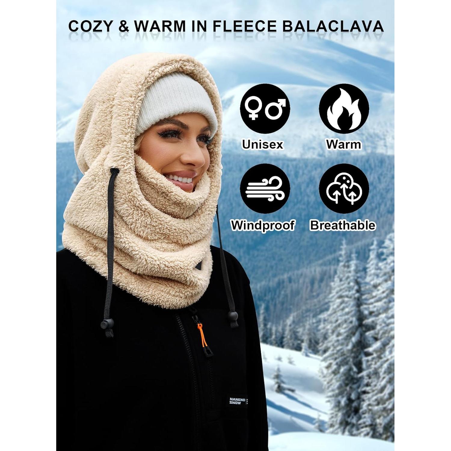 Balaclava de Forro Polar Unisex a Prueba de Viento Beige