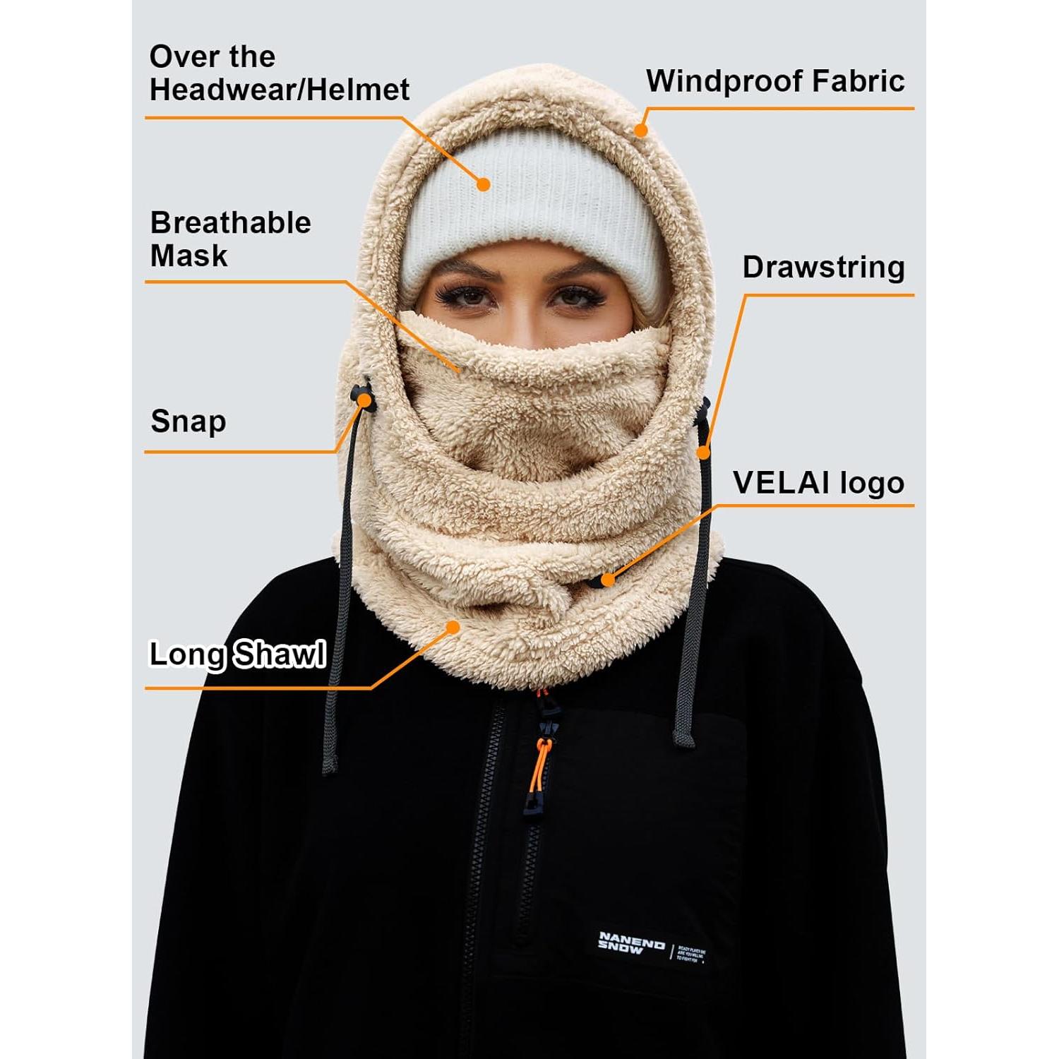 Balaclava de Forro Polar Unisex a Prueba de Viento Beige
