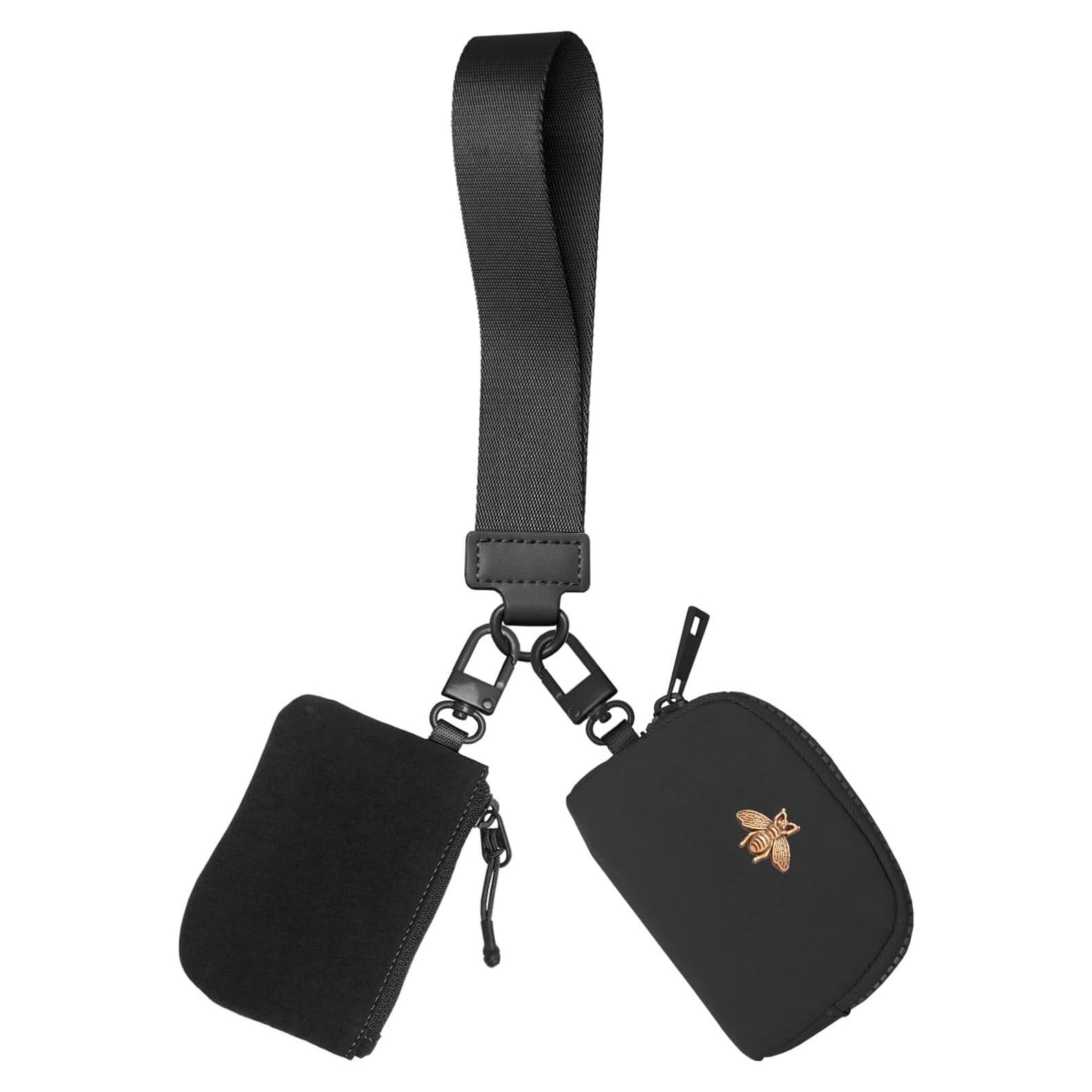 Cartera de Muñeca MINI COOLANS Doble Bolsa Nylon Negro