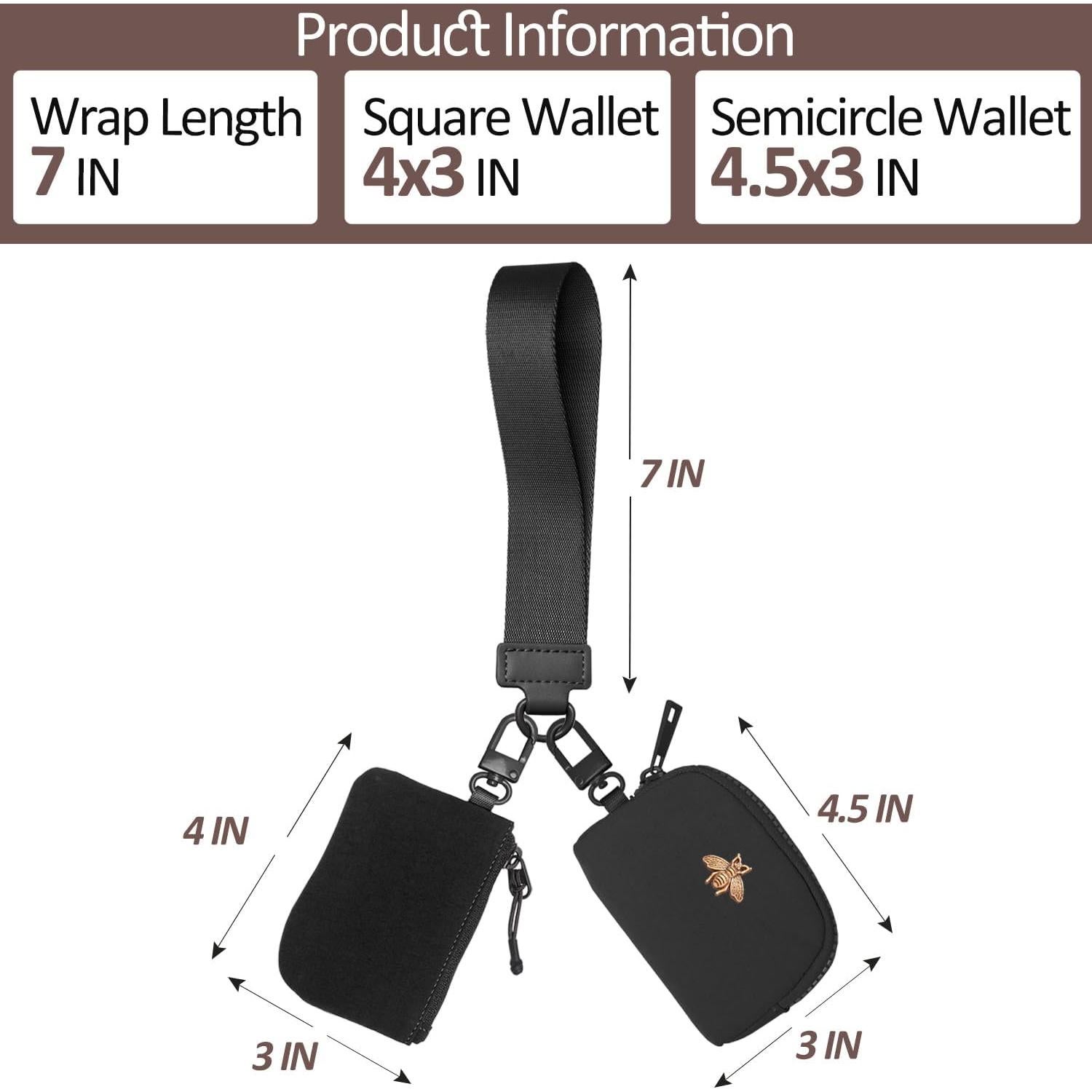 Cartera de Muñeca MINI COOLANS Doble Bolsa Nylon Negro