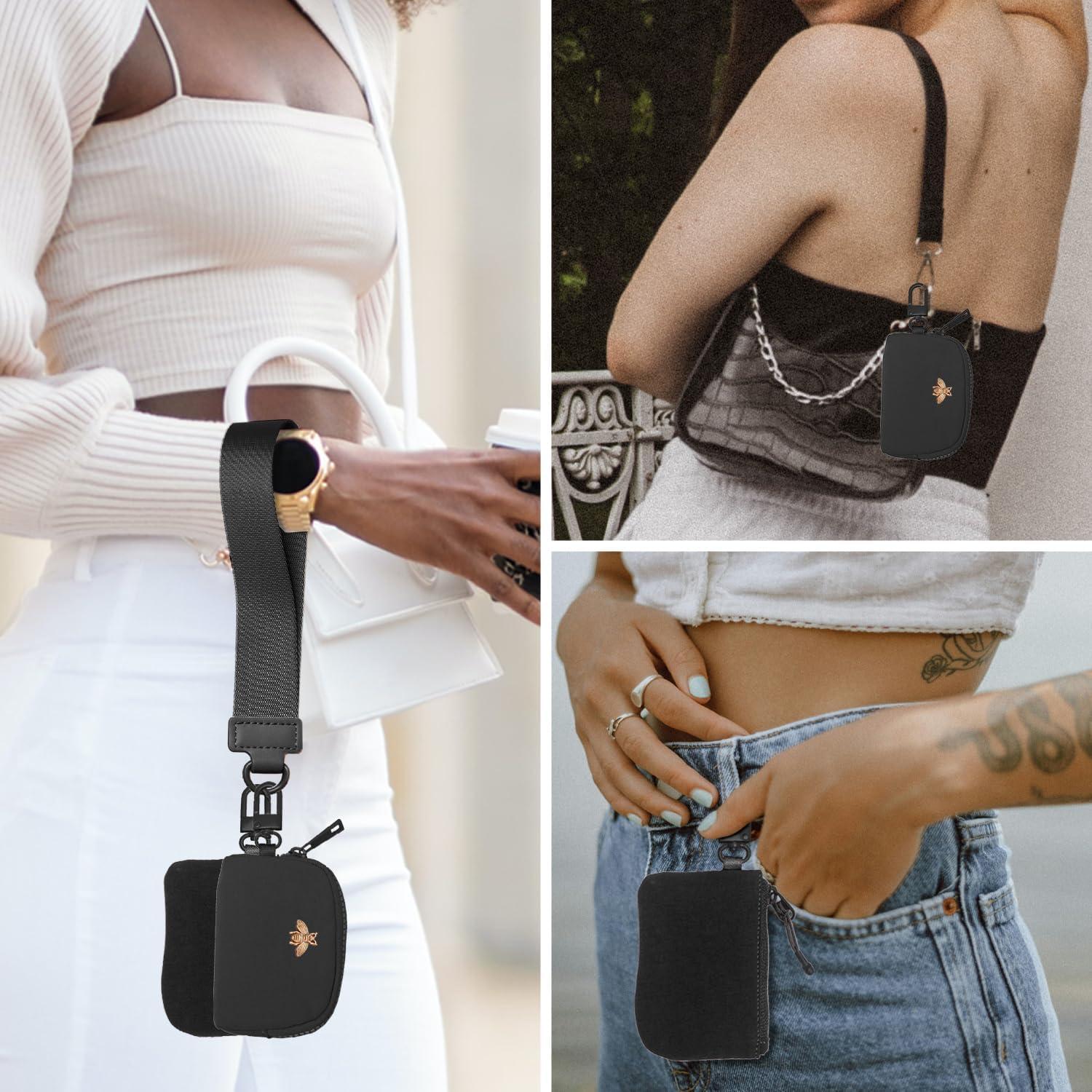 Cartera de Muñeca MINI COOLANS Doble Bolsa Nylon Negro