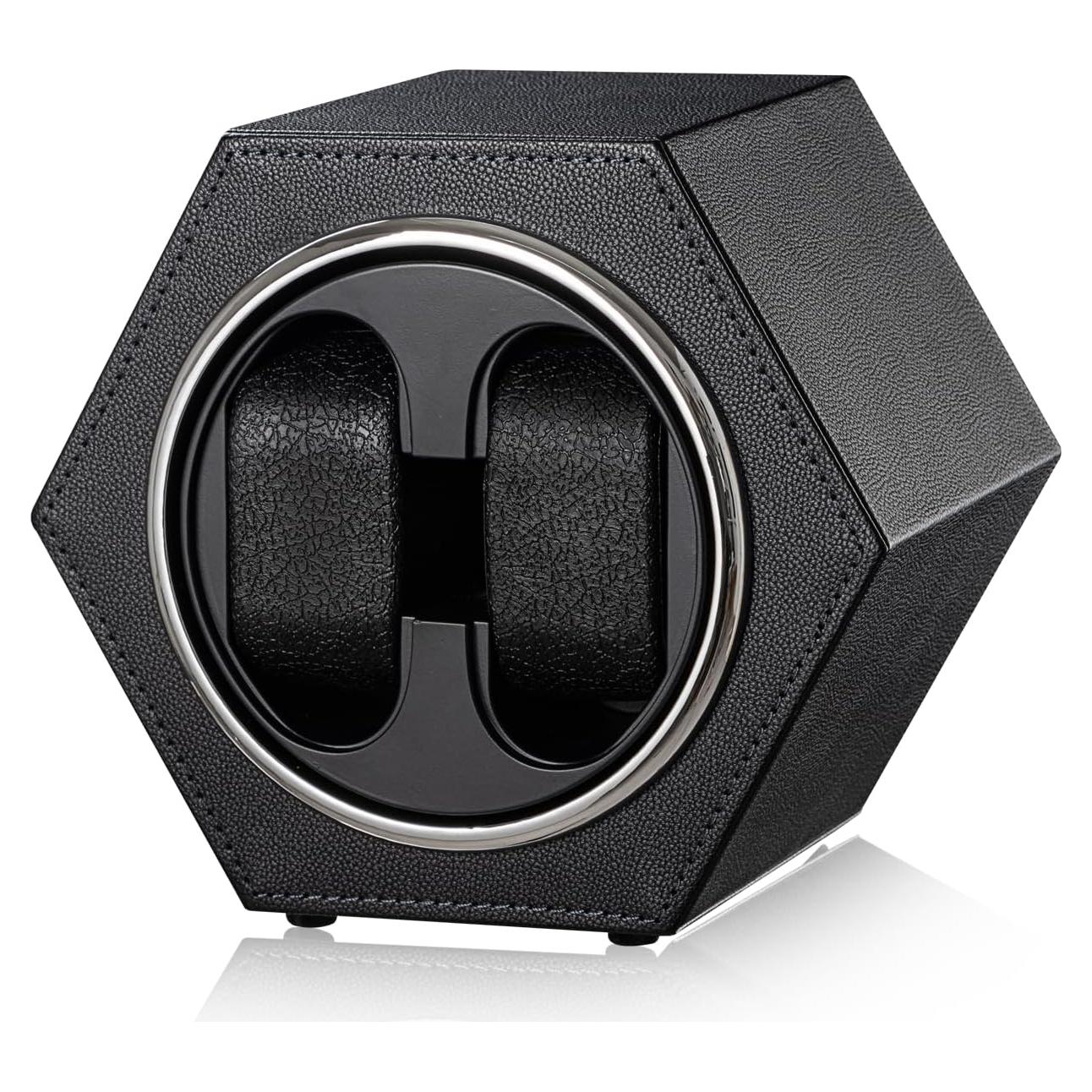 Enrollador de Reloj Automático LINGFANSTORE Cuero Negro