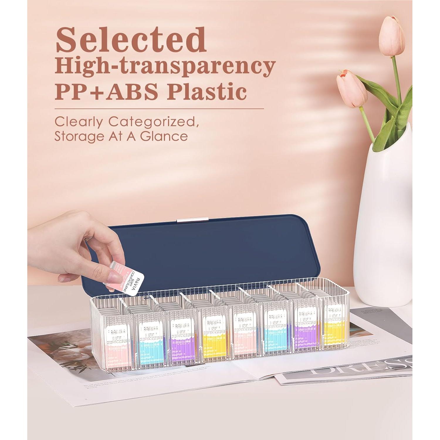 Organizador de Lentes de Contacto MoKo Transparente Azul 8 Compartimentos