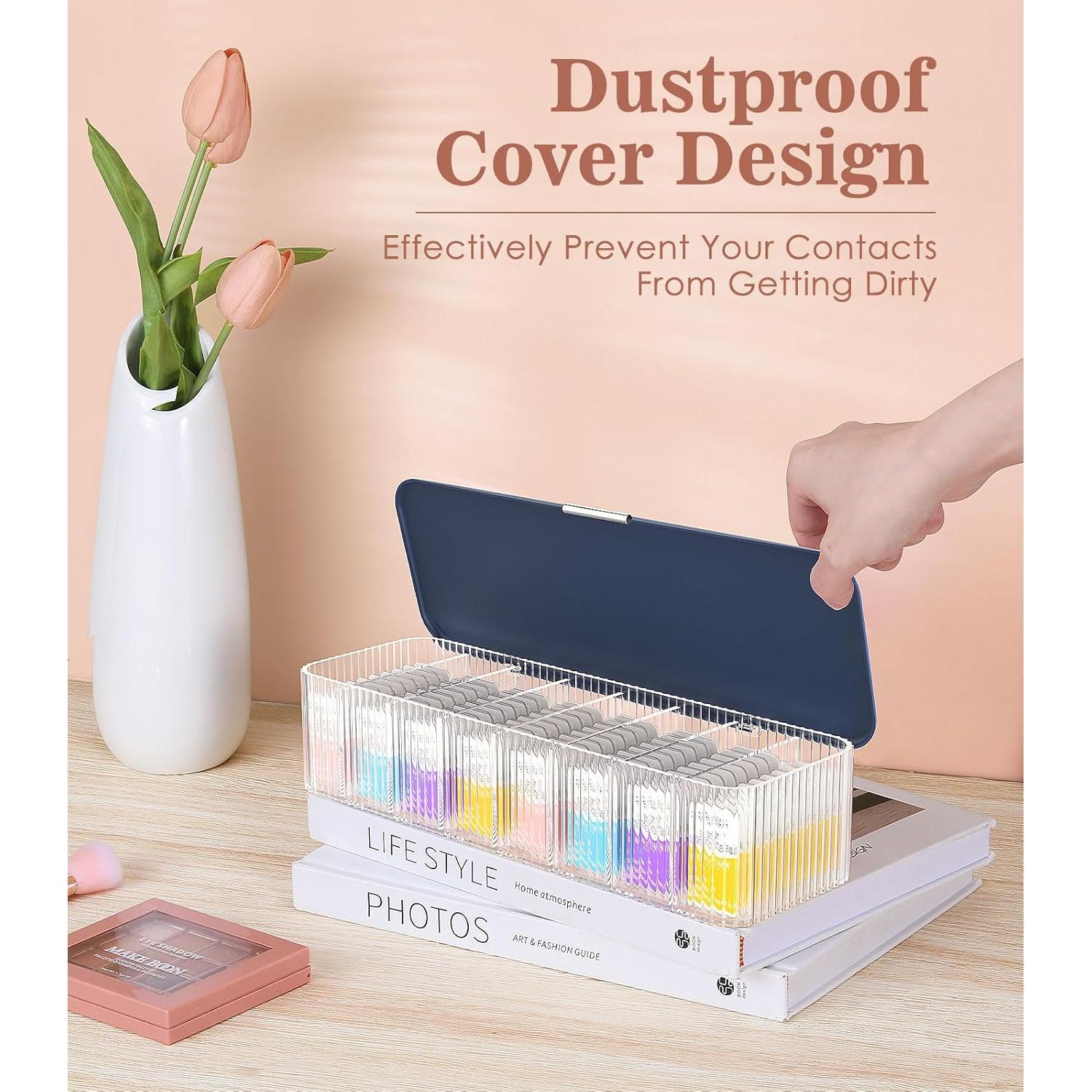 Organizador de Lentes de Contacto MoKo Transparente Azul 8 Compartimentos