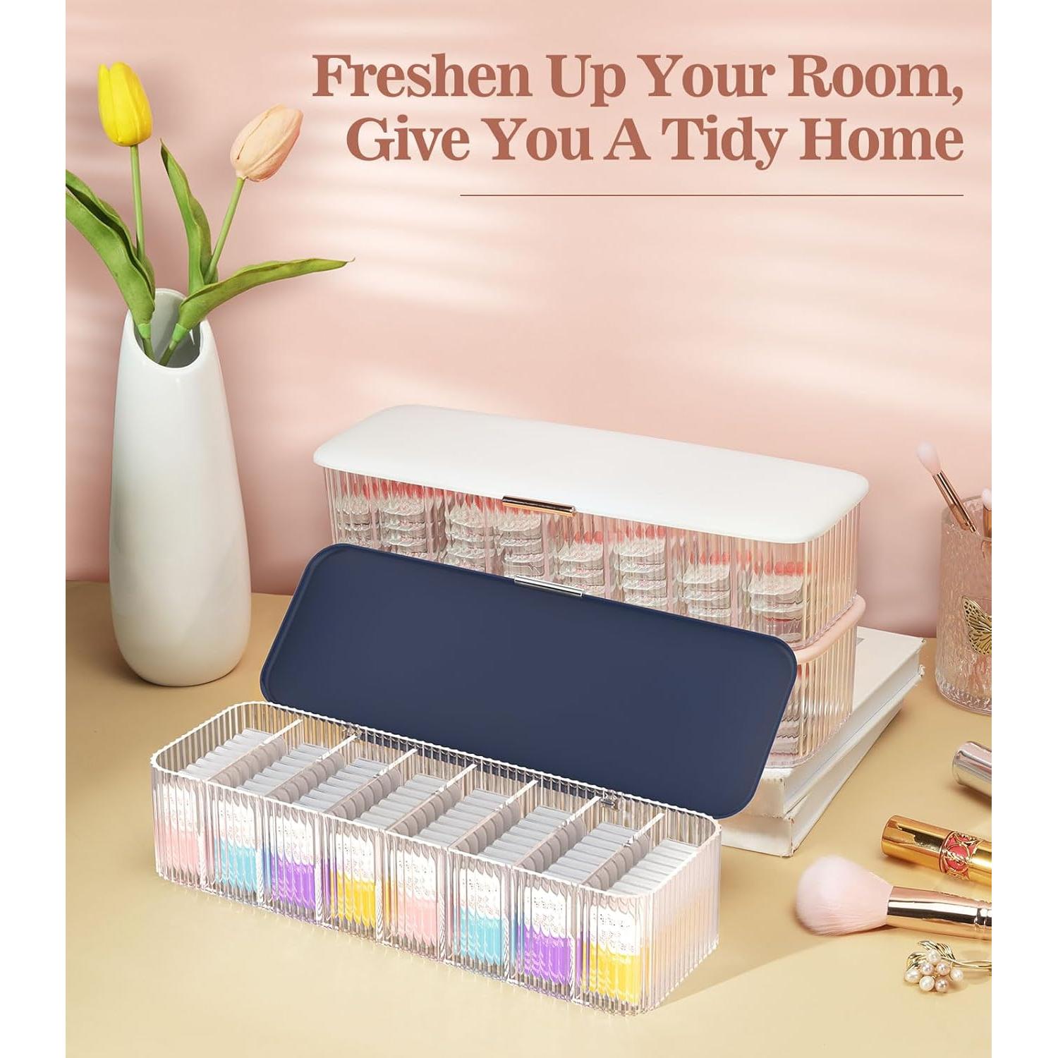 Organizador de Lentes de Contacto MoKo Transparente Azul 8 Compartimentos