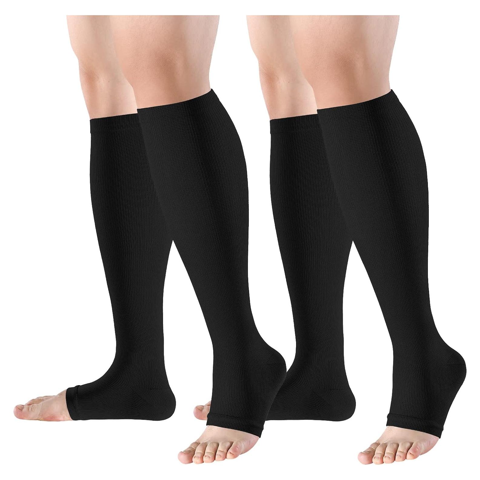 Calcetines de Compresión Punta Abierta Bropite 15-20 mmHg 2 Pares