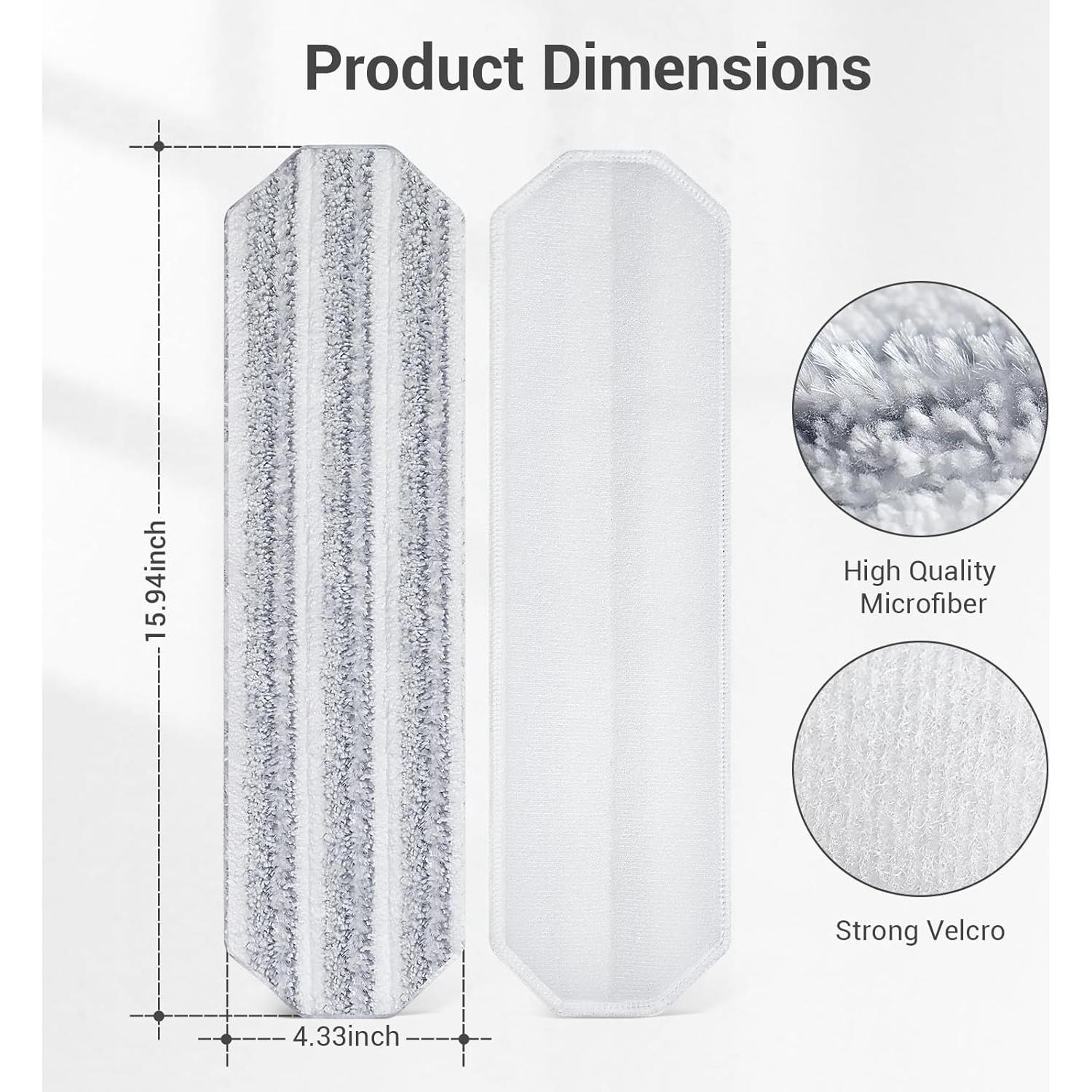 4 Piezas Almohadillas de Reemplazo H2prO Microfibra 40.5x11cm
