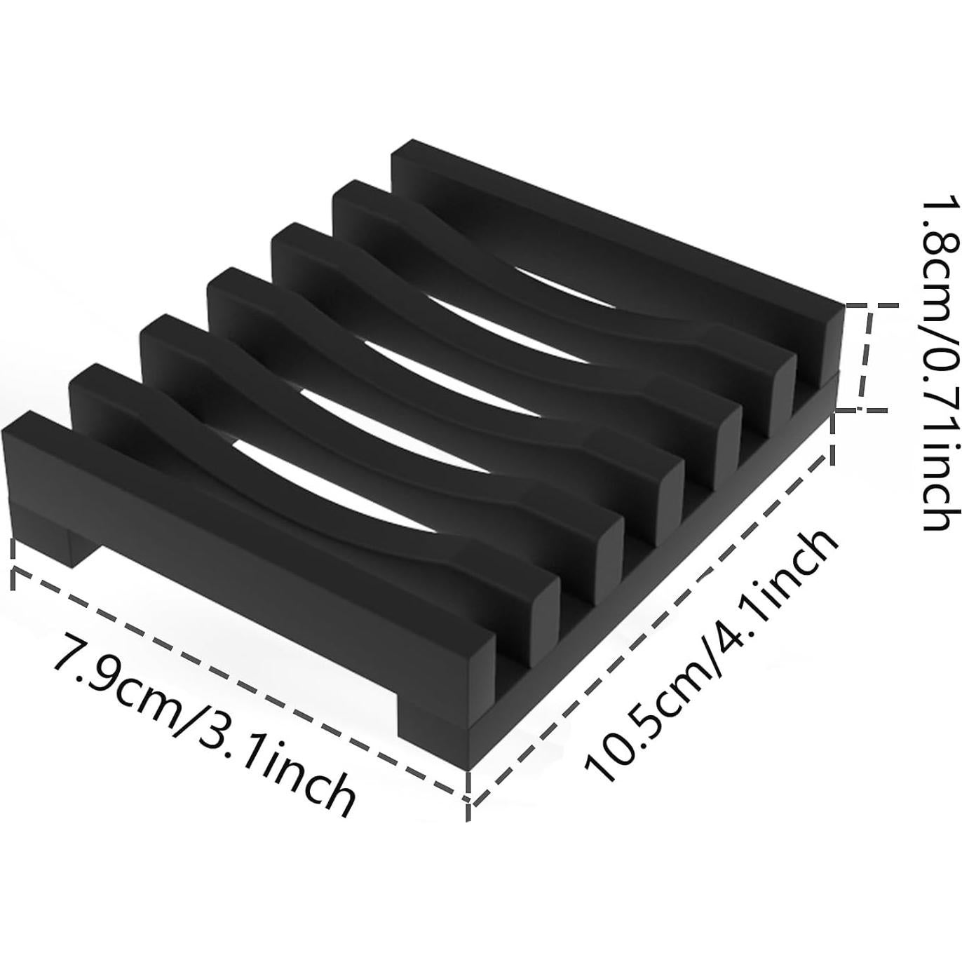 Soporte para Jabón de Silicona Topsky 2 Piezas Negro