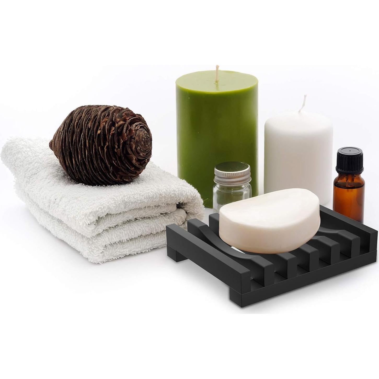 Soporte para Jabón de Silicona Topsky 2 Piezas Negro