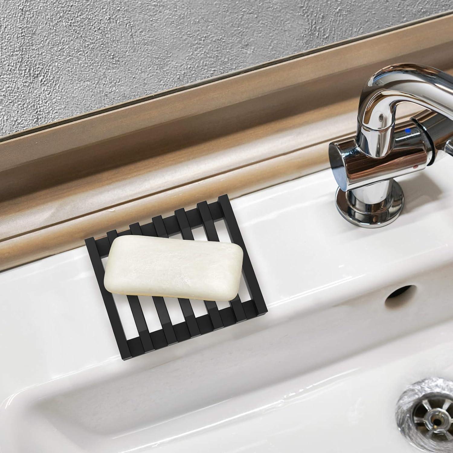 Soporte para Jabón de Silicona Topsky 2 Piezas Negro