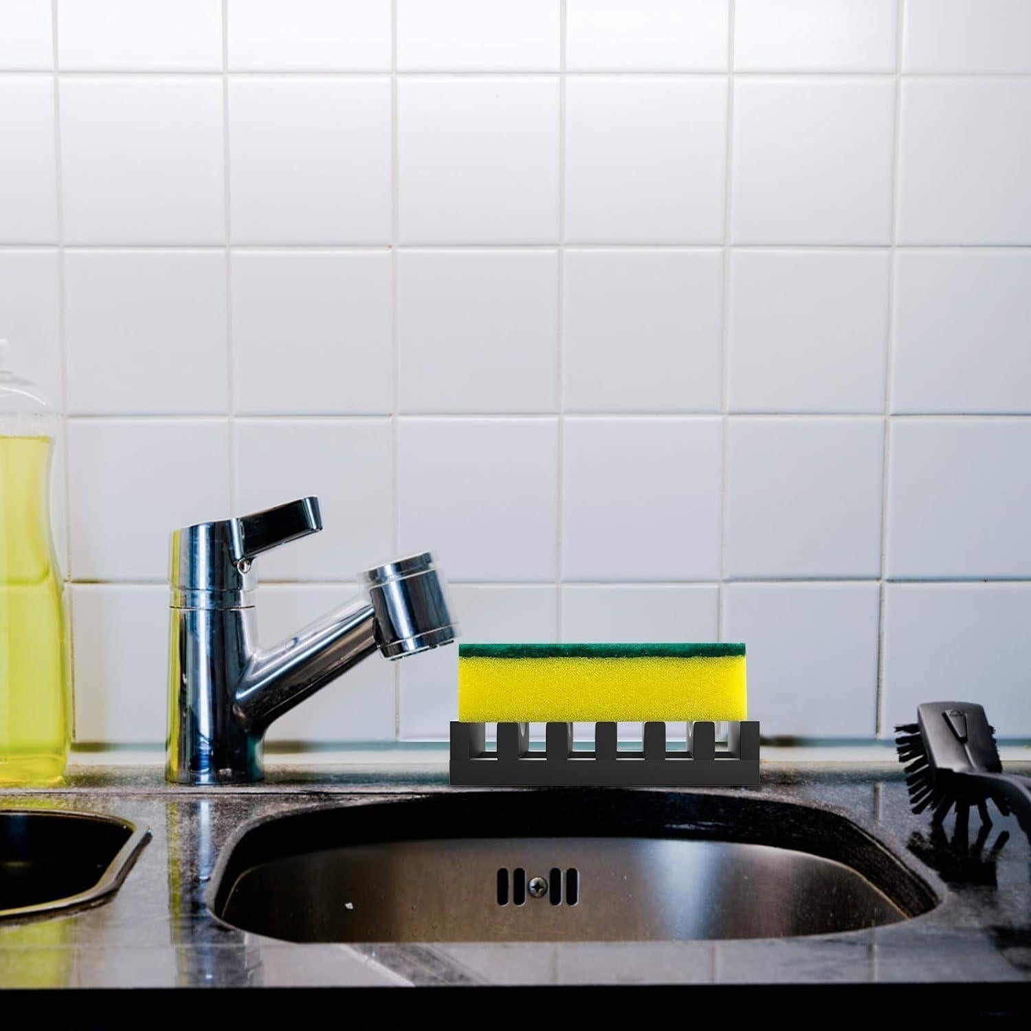 Soporte para Jabón de Silicona Topsky 2 Piezas Negro