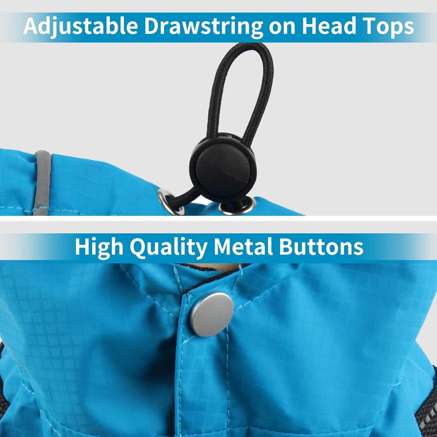 Impermeable para Perros JoyDaog XS Azul con Capucha y Bolsillos