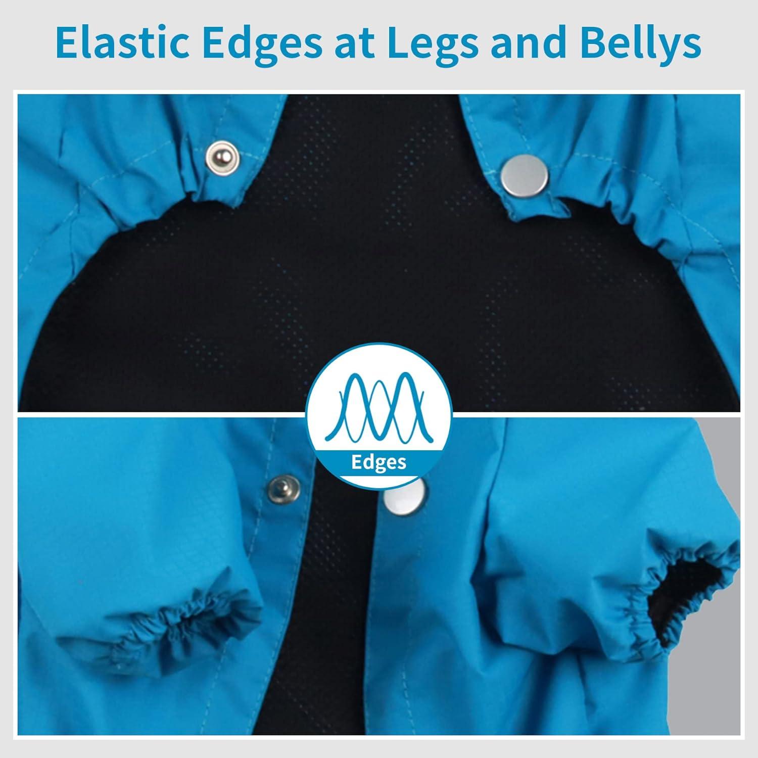 Impermeable para Perros JoyDaog XS Azul con Capucha y Bolsillos