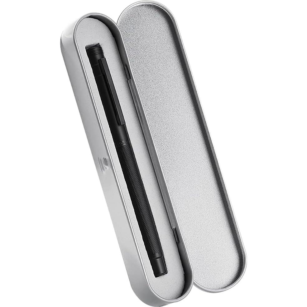 Pluma Fuente Hongdian Negra Punta Media con Estuche de Metal